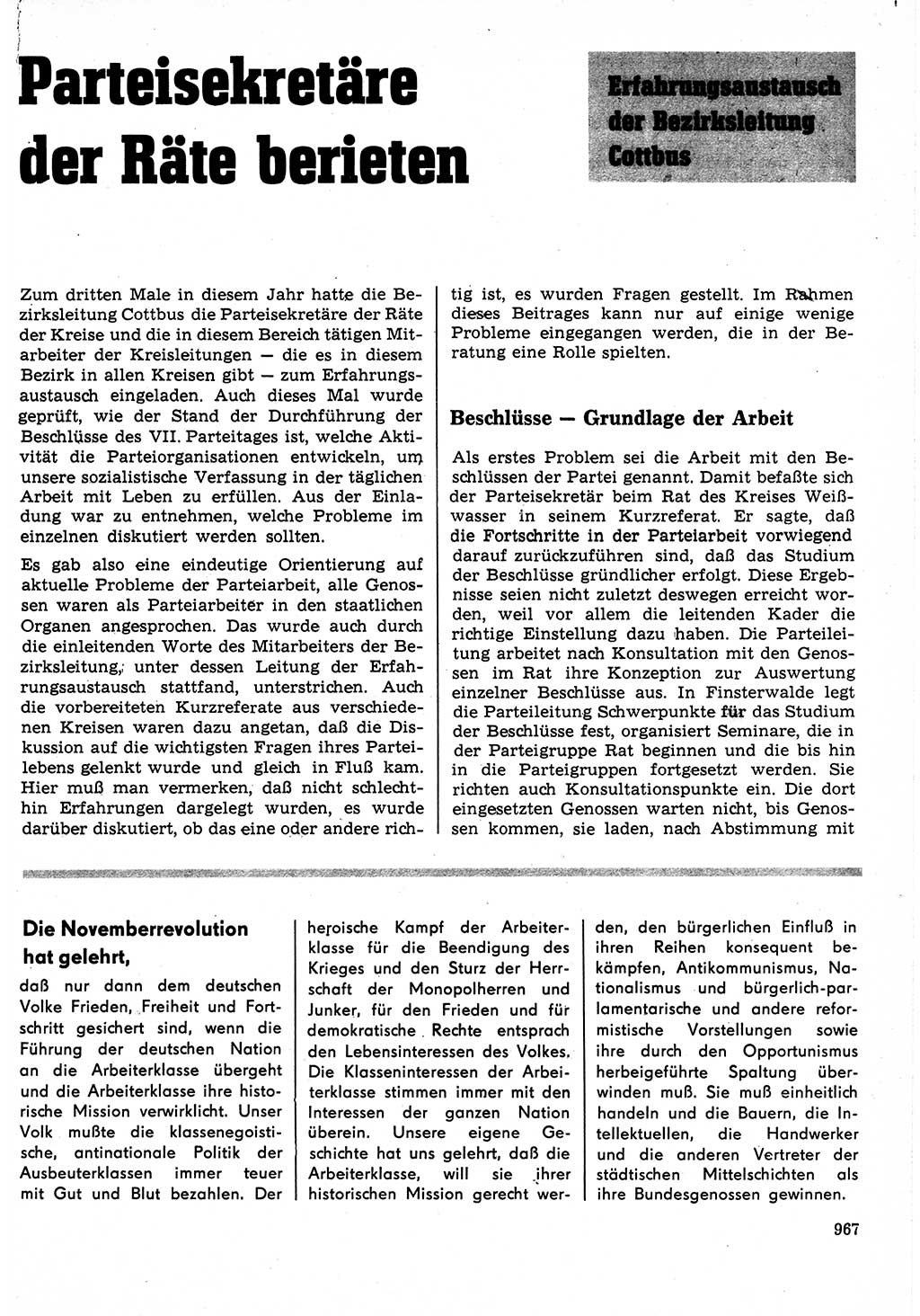 Neuer Weg (NW), Organ des Zentralkomitees (ZK) der SED (Sozialistische Einheitspartei Deutschlands) für Fragen des Parteilebens, 23. Jahrgang [Deutsche Demokratische Republik (DDR)] 1968, Seite 951 (NW ZK SED DDR 1968, S. 951)