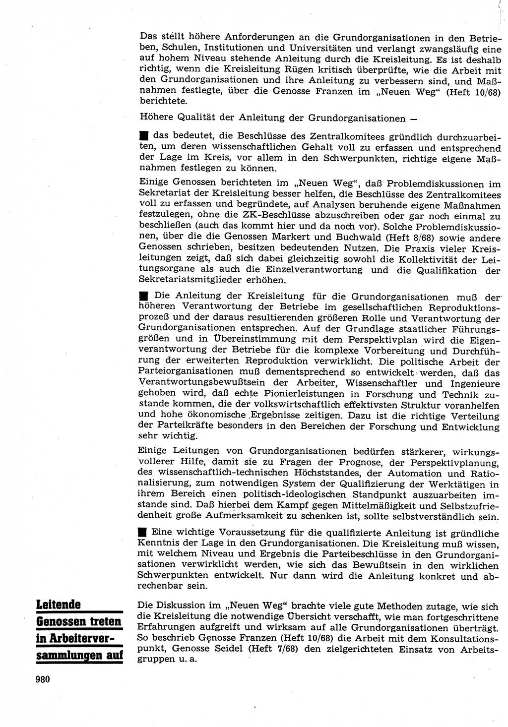 Neuer Weg (NW), Organ des Zentralkomitees (ZK) der SED (Sozialistische Einheitspartei Deutschlands) für Fragen des Parteilebens, 23. Jahrgang [Deutsche Demokratische Republik (DDR)] 1968, Seite 964 (NW ZK SED DDR 1968, S. 964)