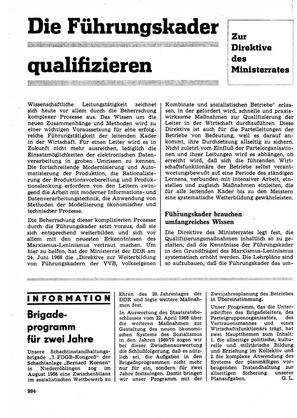 Neuer Weg (NW), Organ des Zentralkomitees (ZK) der SED (Sozialistische Einheitspartei Deutschlands) für Fragen des Parteilebens, 23. Jahrgang [Deutsche Demokratische Republik (DDR)] 1968, Seite 978 (NW ZK SED DDR 1968, S. 978)