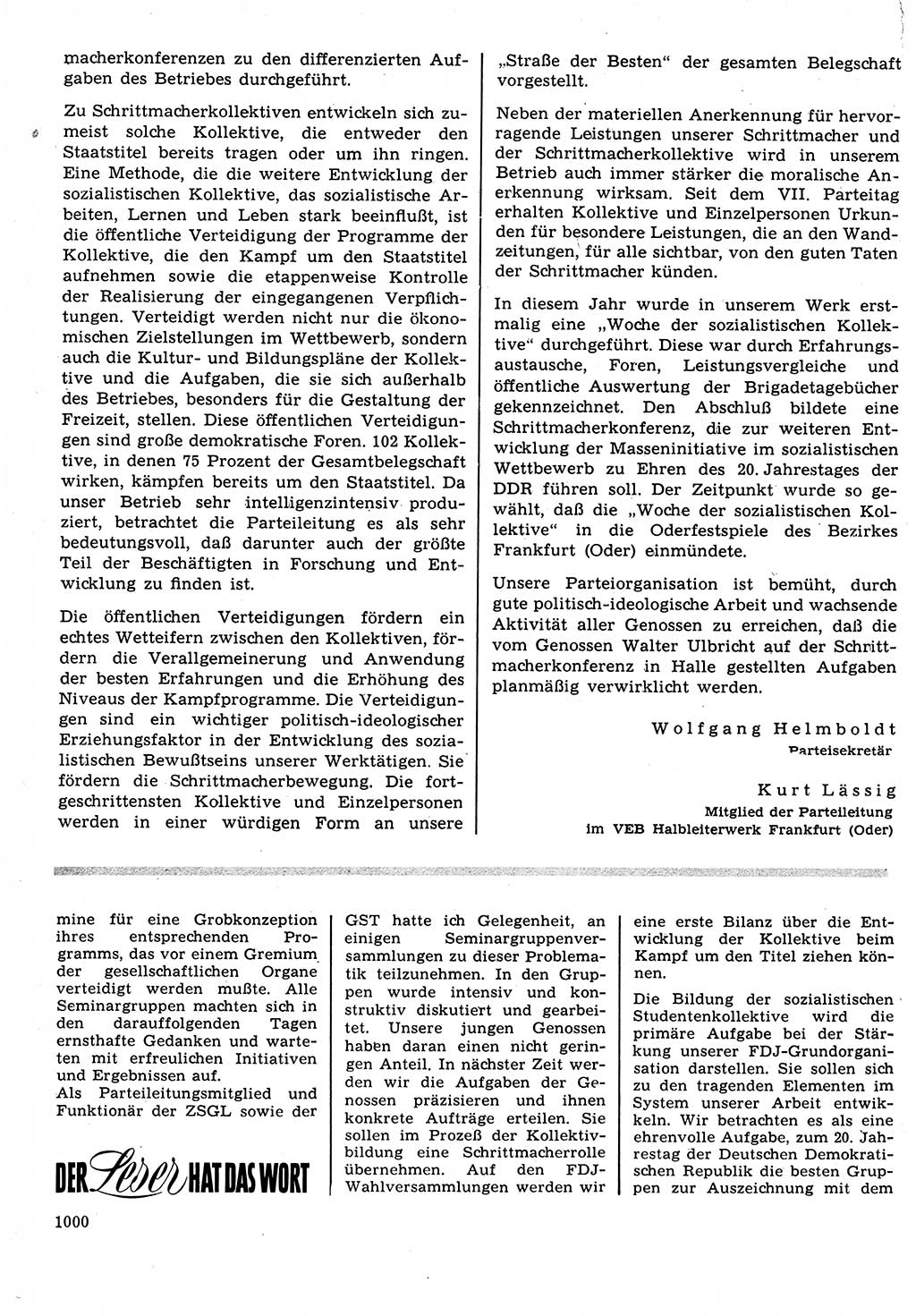 Neuer Weg (NW), Organ des Zentralkomitees (ZK) der SED (Sozialistische Einheitspartei Deutschlands) für Fragen des Parteilebens, 23. Jahrgang [Deutsche Demokratische Republik (DDR)] 1968, Seite 984 (NW ZK SED DDR 1968, S. 984)