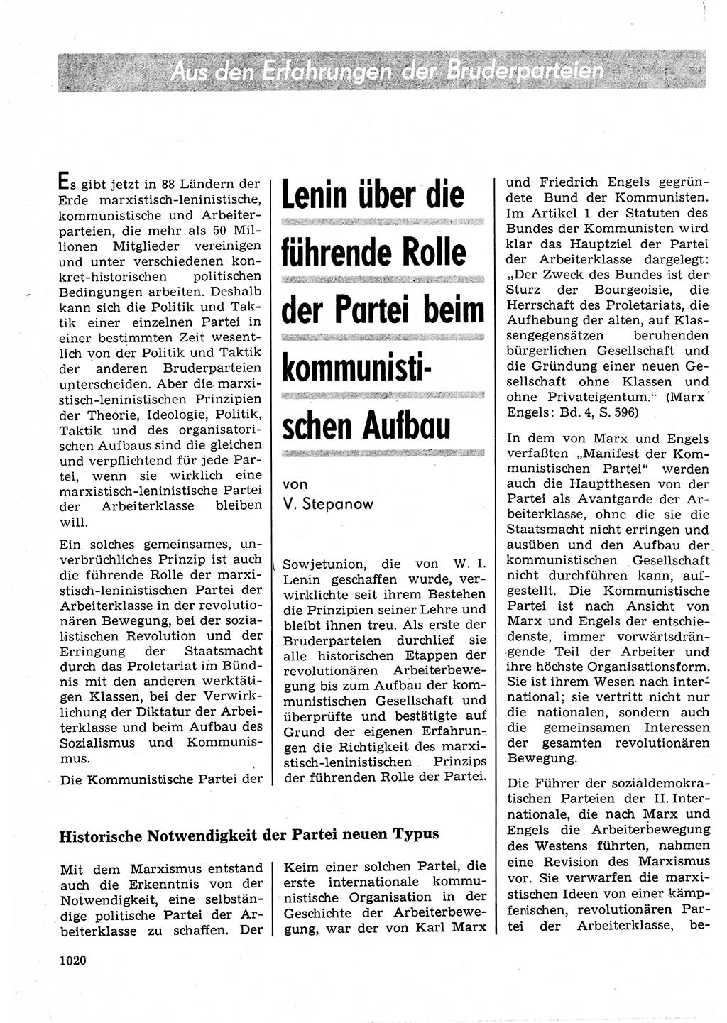 Neuer Weg (NW), Organ des Zentralkomitees (ZK) der SED (Sozialistische Einheitspartei Deutschlands) für Fragen des Parteilebens, 23. Jahrgang [Deutsche Demokratische Republik (DDR)] 1968, Seite 1004 (NW ZK SED DDR 1968, S. 1004)