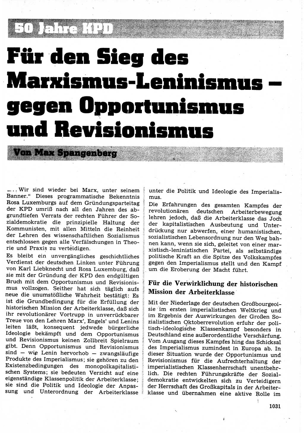 Neuer Weg (NW), Organ des Zentralkomitees (ZK) der SED (Sozialistische Einheitspartei Deutschlands) für Fragen des Parteilebens, 23. Jahrgang [Deutsche Demokratische Republik (DDR)] 1968, Seite 1015 (NW ZK SED DDR 1968, S. 1015)