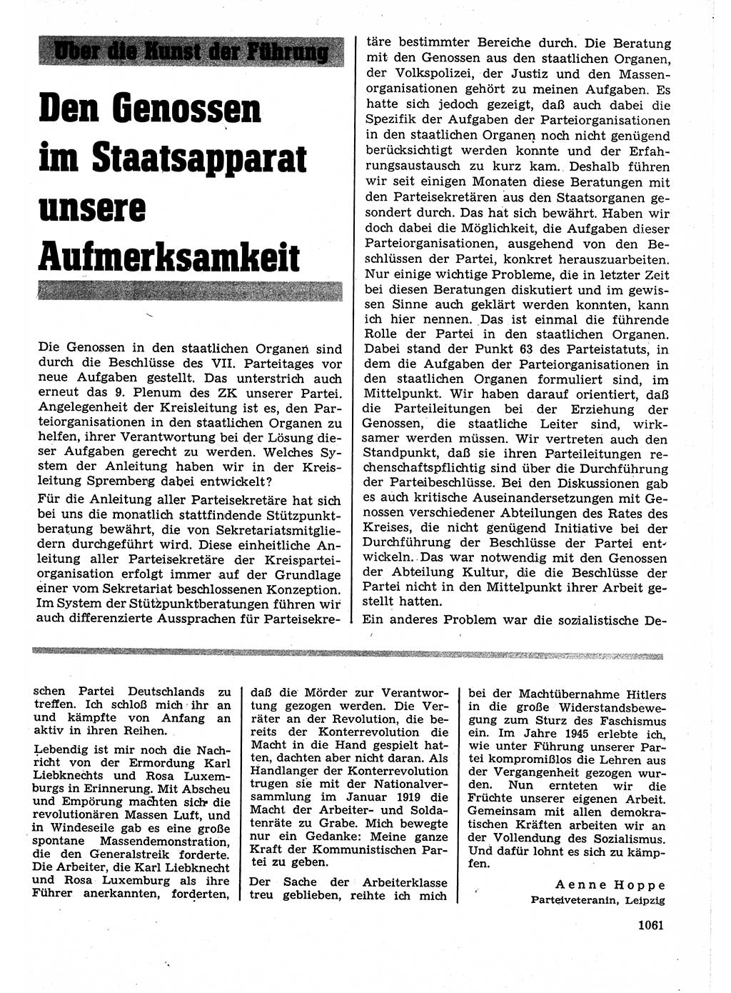 Neuer Weg (NW), Organ des Zentralkomitees (ZK) der SED (Sozialistische Einheitspartei Deutschlands) für Fragen des Parteilebens, 23. Jahrgang [Deutsche Demokratische Republik (DDR)] 1968, Seite 1045 (NW ZK SED DDR 1968, S. 1045)