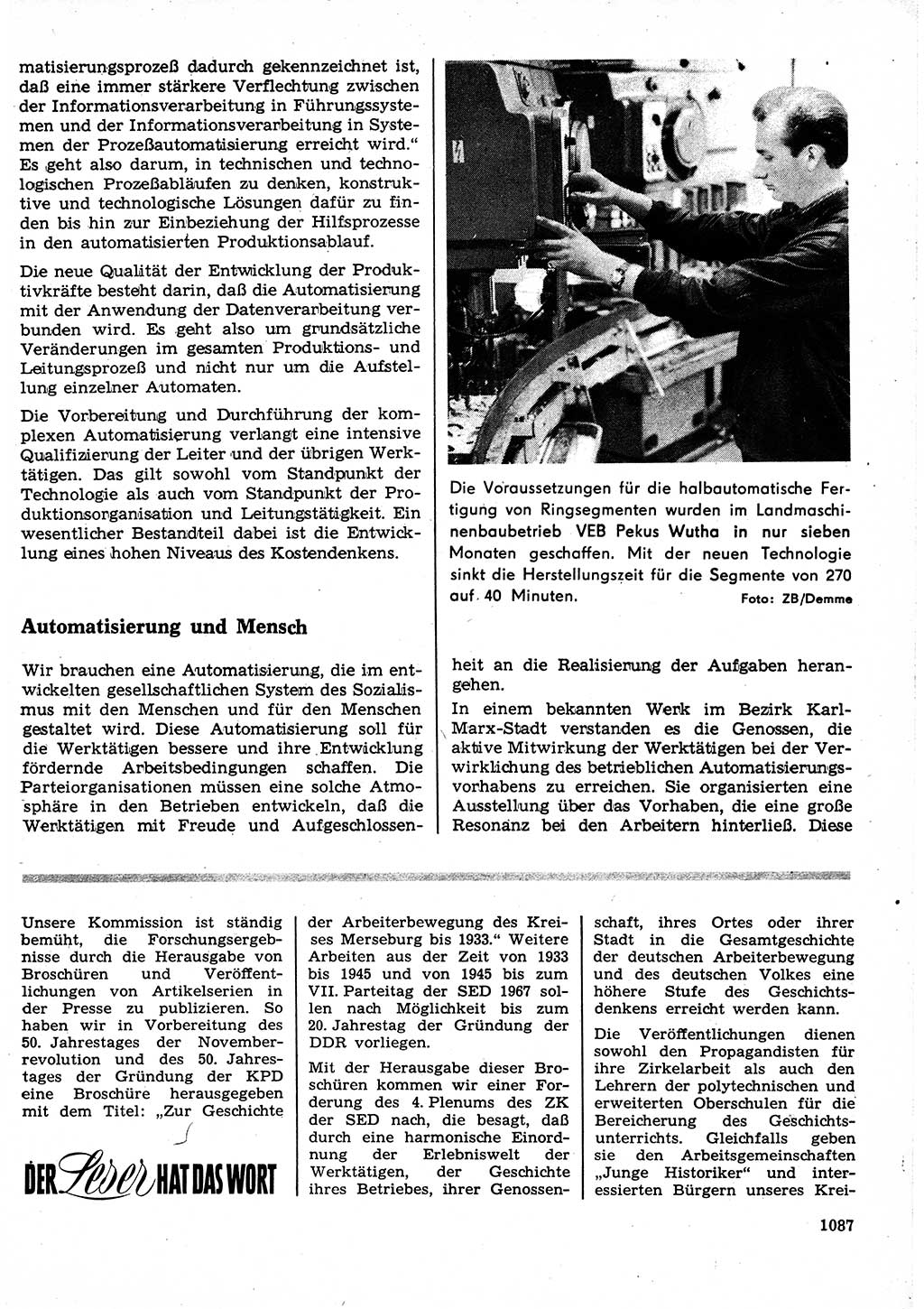 Neuer Weg (NW), Organ des Zentralkomitees (ZK) der SED (Sozialistische Einheitspartei Deutschlands) für Fragen des Parteilebens, 23. Jahrgang [Deutsche Demokratische Republik (DDR)] 1968, Seite 1071 (NW ZK SED DDR 1968, S. 1071)