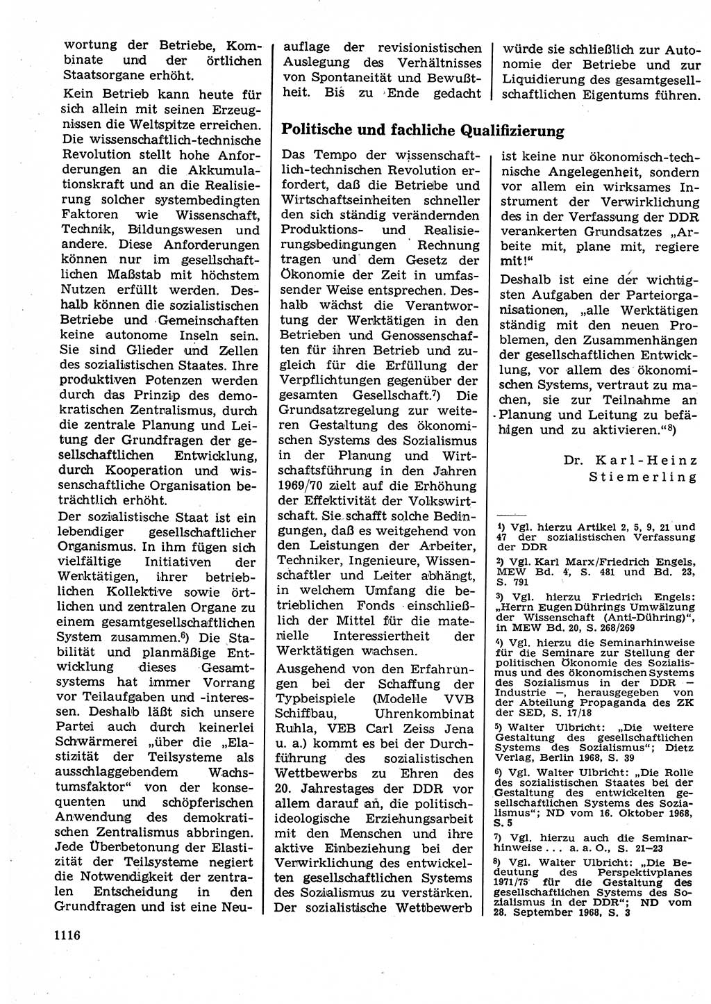 Neuer Weg (NW), Organ des Zentralkomitees (ZK) der SED (Sozialistische Einheitspartei Deutschlands) für Fragen des Parteilebens, 23. Jahrgang [Deutsche Demokratische Republik (DDR)] 1968, Seite 1100 (NW ZK SED DDR 1968, S. 1100)