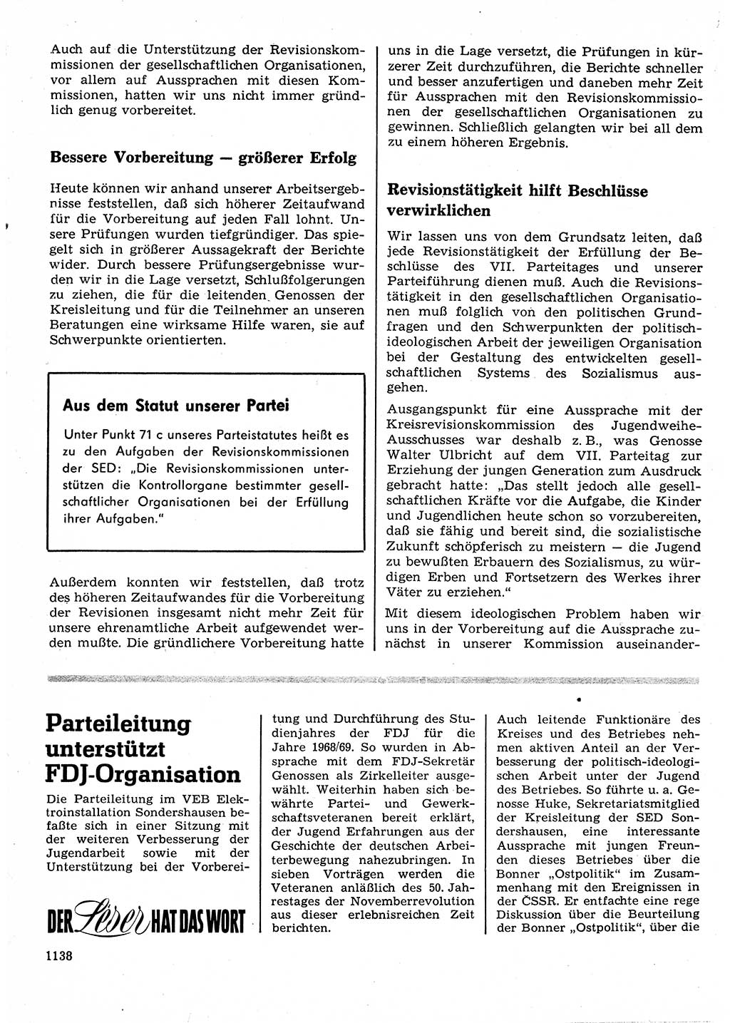 Neuer Weg (NW), Organ des Zentralkomitees (ZK) der SED (Sozialistische Einheitspartei Deutschlands) für Fragen des Parteilebens, 23. Jahrgang [Deutsche Demokratische Republik (DDR)] 1968, Seite 1122 (NW ZK SED DDR 1968, S. 1122)