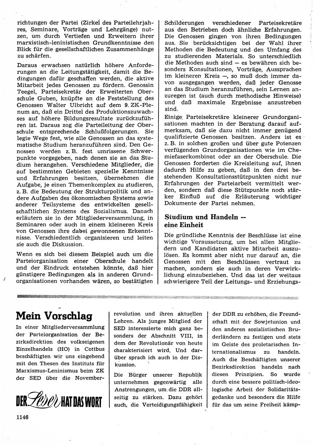 Neuer Weg (NW), Organ des Zentralkomitees (ZK) der SED (Sozialistische Einheitspartei Deutschlands) für Fragen des Parteilebens, 23. Jahrgang [Deutsche Demokratische Republik (DDR)] 1968, Seite 1130 (NW ZK SED DDR 1968, S. 1130)