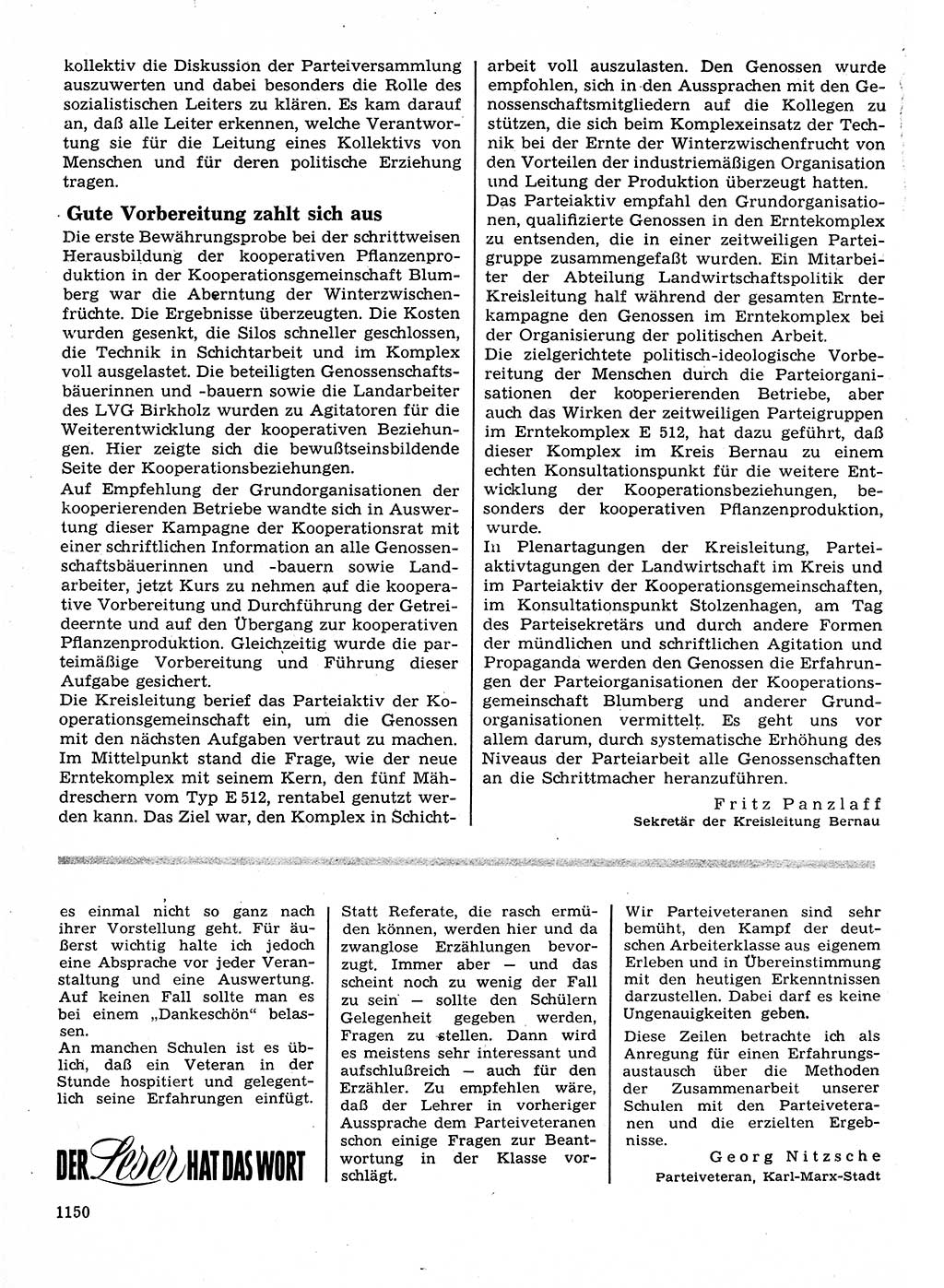 Neuer Weg (NW), Organ des Zentralkomitees (ZK) der SED (Sozialistische Einheitspartei Deutschlands) für Fragen des Parteilebens, 23. Jahrgang [Deutsche Demokratische Republik (DDR)] 1968, Seite 1134 (NW ZK SED DDR 1968, S. 1134)