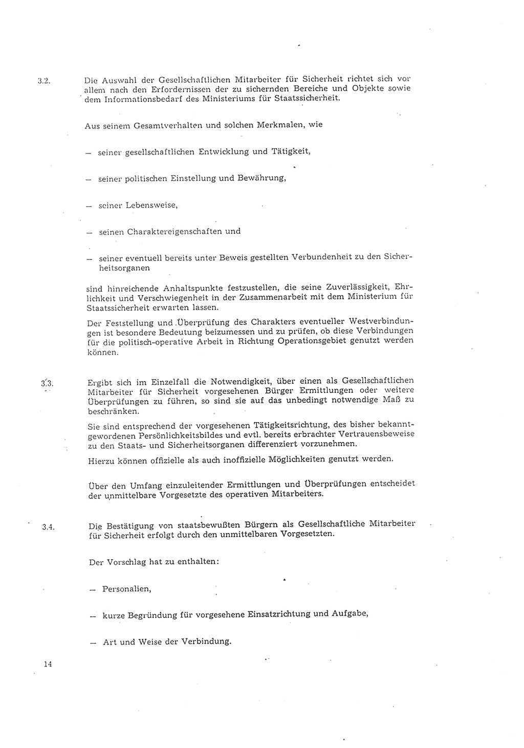 Richtlinie 1/68 für die Zusammenarbeit mit Gesellschaftlichen Mitarbeitern für Sicherheit und Inoffiziellen Mitarbeitern im Gesamtsystem der Sicherung der Deutschen Demokratischen Republik (DDR), Ministerium für Staatssicherheit (MfS), Der Minister (Mielke), Geheime Verschlußsache (GVS) 008-1001/68, Berlin 1968, Seite 14 (RL 1/68 DDR MfS Min. GVS 008-1001/68 1968, S. 14)