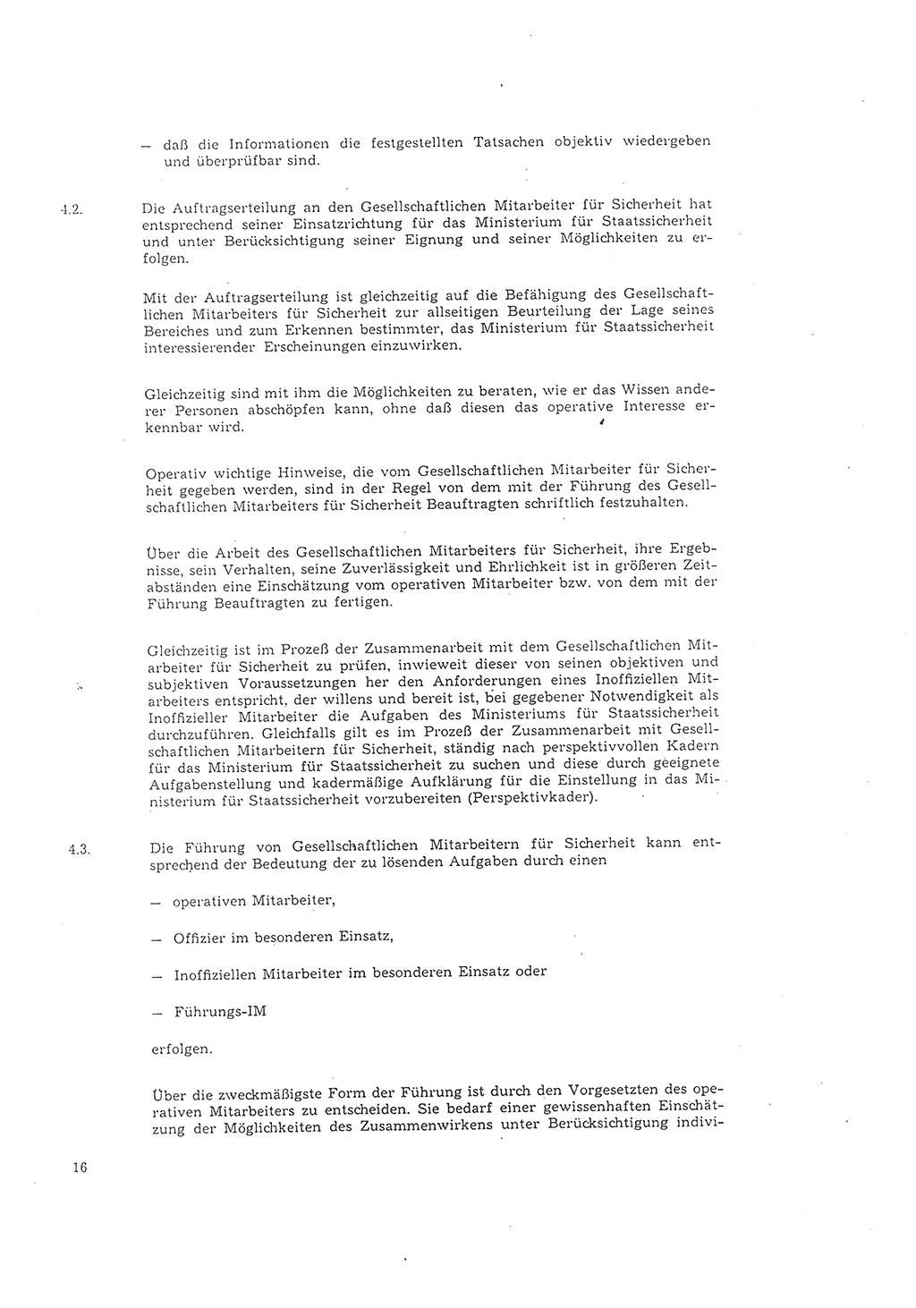 Richtlinie 1/68 für die Zusammenarbeit mit Gesellschaftlichen Mitarbeitern für Sicherheit und Inoffiziellen Mitarbeitern im Gesamtsystem der Sicherung der Deutschen Demokratischen Republik (DDR), Ministerium für Staatssicherheit (MfS), Der Minister (Mielke), Geheime Verschlußsache (GVS) 008-1001/68, Berlin 1968, Seite 16 (RL 1/68 DDR MfS Min. GVS 008-1001/68 1968, S. 16)