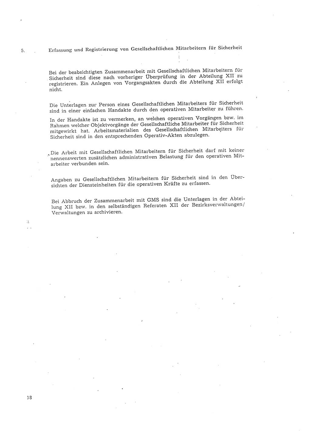 Richtlinie 1/68 für die Zusammenarbeit mit Gesellschaftlichen Mitarbeitern für Sicherheit und Inoffiziellen Mitarbeitern im Gesamtsystem der Sicherung der Deutschen Demokratischen Republik (DDR), Ministerium für Staatssicherheit (MfS), Der Minister (Mielke), Geheime Verschlußsache (GVS) 008-1001/68, Berlin 1968, Seite 18 (RL 1/68 DDR MfS Min. GVS 008-1001/68 1968, S. 18)