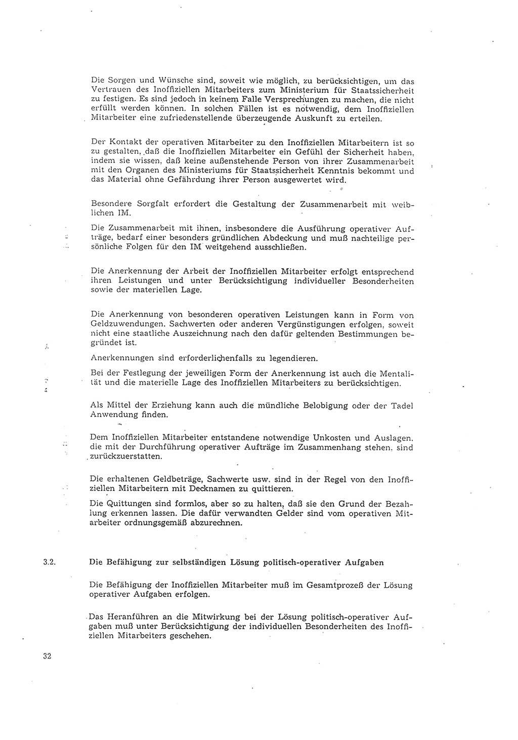 Richtlinie 1/68 für die Zusammenarbeit mit Gesellschaftlichen Mitarbeitern für Sicherheit und Inoffiziellen Mitarbeitern im Gesamtsystem der Sicherung der Deutschen Demokratischen Republik (DDR), Ministerium für Staatssicherheit (MfS), Der Minister (Mielke), Geheime Verschlußsache (GVS) 008-1001/68, Berlin 1968, Seite 32 (RL 1/68 DDR MfS Min. GVS 008-1001/68 1968, S. 32)