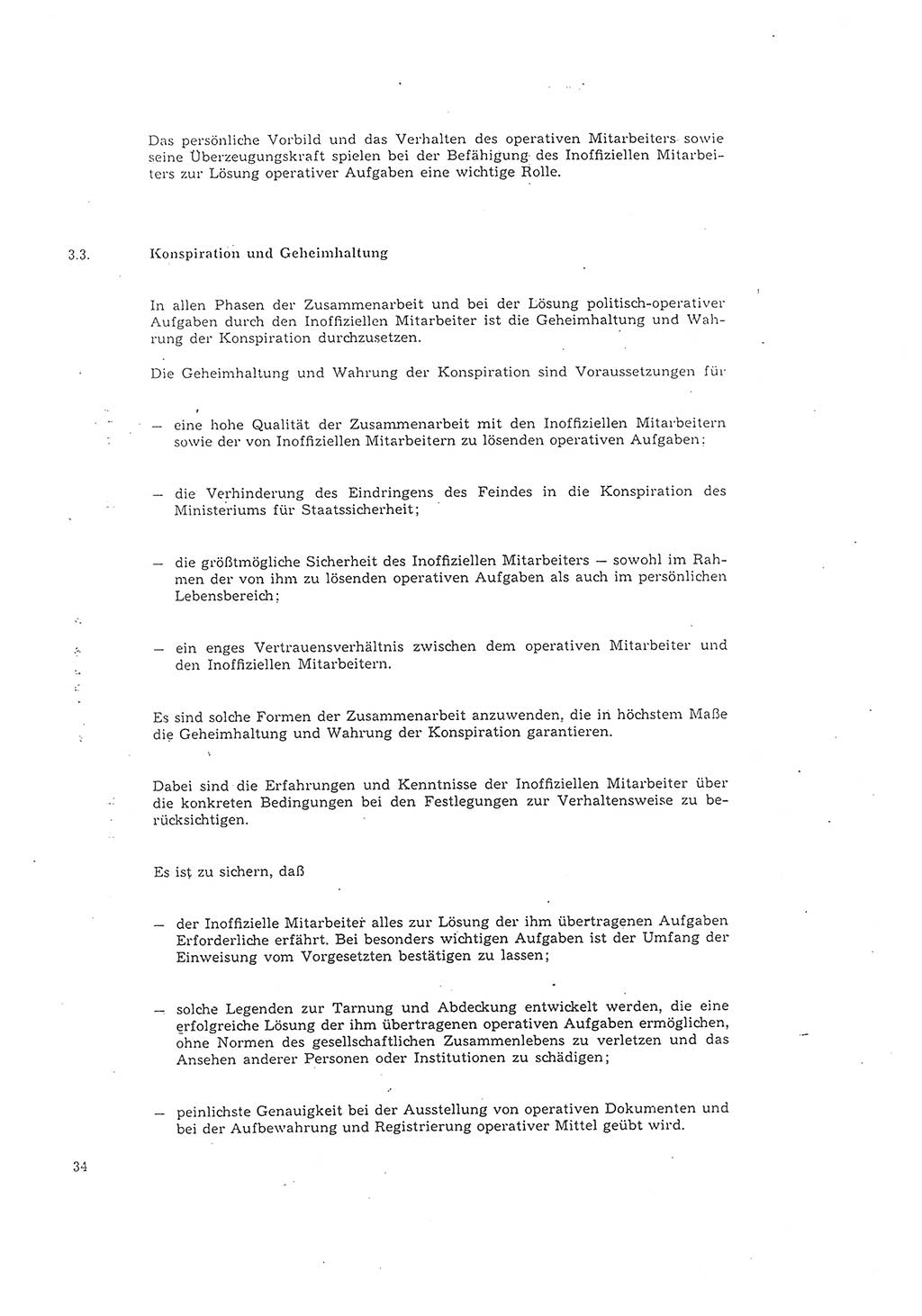 Richtlinie 1/68 für die Zusammenarbeit mit Gesellschaftlichen Mitarbeitern für Sicherheit und Inoffiziellen Mitarbeitern im Gesamtsystem der Sicherung der Deutschen Demokratischen Republik (DDR), Ministerium für Staatssicherheit (MfS), Der Minister (Mielke), Geheime Verschlußsache (GVS) 008-1001/68, Berlin 1968, Seite 34 (RL 1/68 DDR MfS Min. GVS 008-1001/68 1968, S. 34)