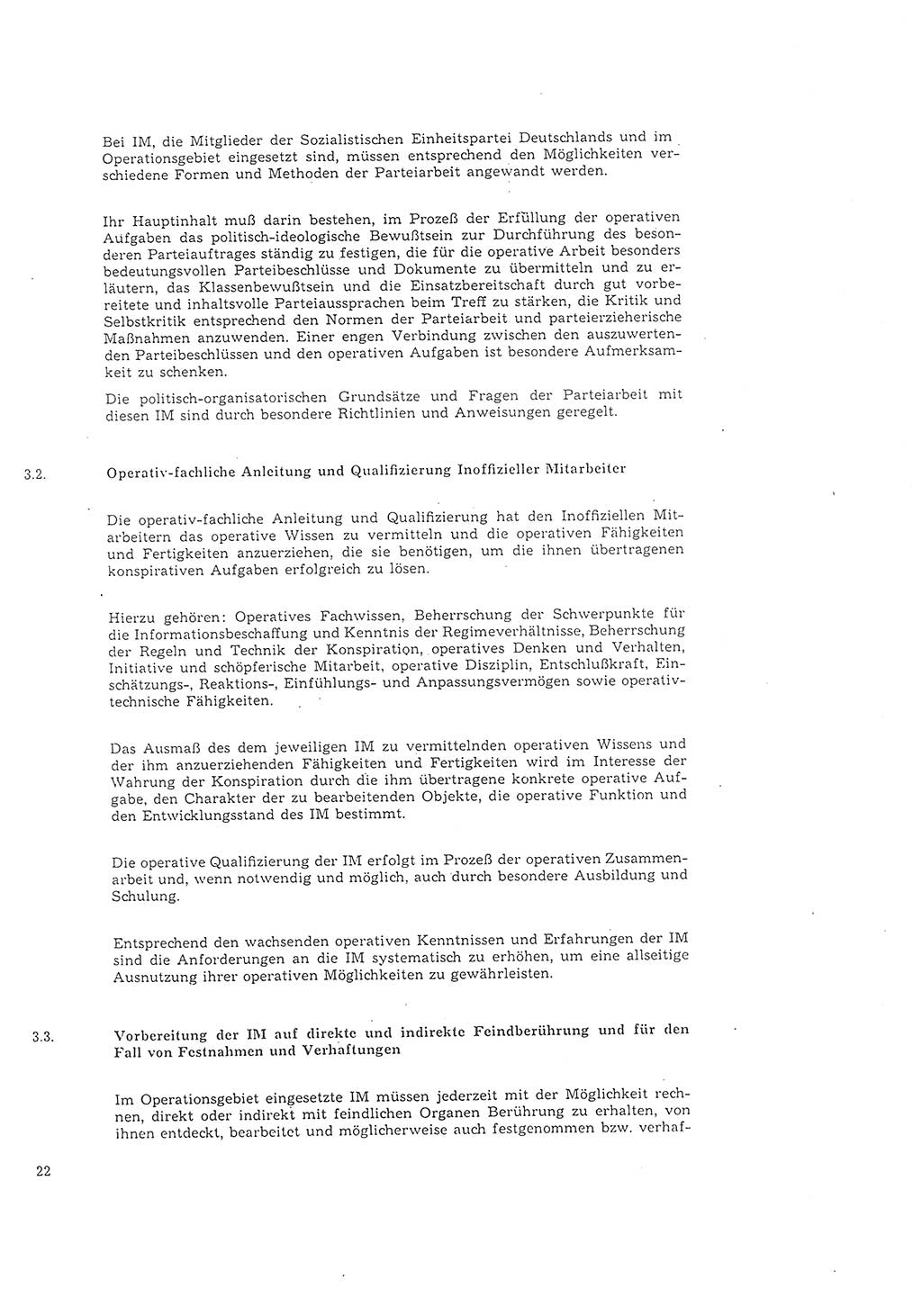 Richtlinie 2/68 für die Arbeit mit Inoffiziellen Mitarbeitern (IM) im Operationsgebiet, Deutsche Demokratische Republik (DDR), Ministerium für Staatssicherheit (MfS), Der Minister (Mielke), Geheime Verschlußsache (GVS) 008-1002/68, Berlin 1968, Seite 22 (RL 2/68 DDR MfS Min. GVS 008-1002/68 1968, S. 22)