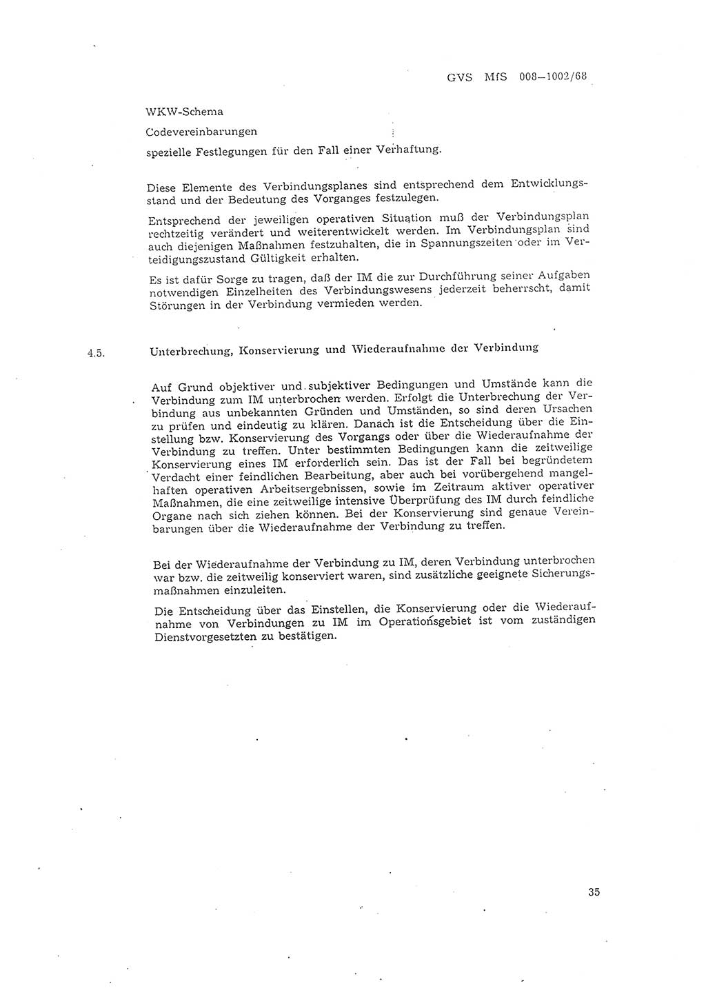 Richtlinie 2/68 für die Arbeit mit Inoffiziellen Mitarbeitern (IM) im Operationsgebiet, Deutsche Demokratische Republik (DDR), Ministerium für Staatssicherheit (MfS), Der Minister (Mielke), Geheime Verschlußsache (GVS) 008-1002/68, Berlin 1968, Seite 35 (RL 2/68 DDR MfS Min. GVS 008-1002/68 1968, S. 35)