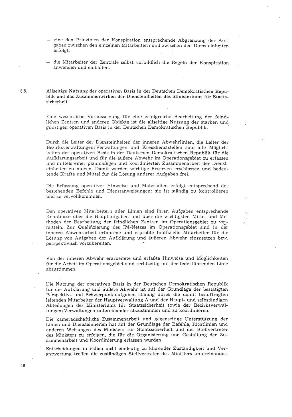 Richtlinie 2/68 für die Arbeit mit Inoffiziellen Mitarbeitern (IM) im Operationsgebiet, Deutsche Demokratische Republik (DDR), Ministerium für Staatssicherheit (MfS), Der Minister (Mielke), Geheime Verschlußsache (GVS) 008-1002/68, Berlin 1968, Seite 46 (RL 2/68 DDR MfS Min. GVS 008-1002/68 1968, S. 46)