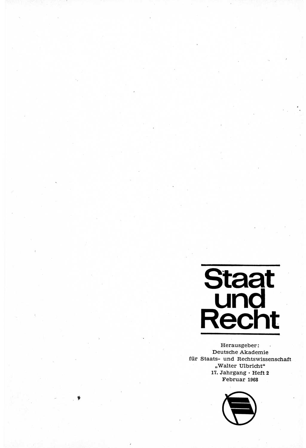 Staat und Recht (StuR), 17. Jahrgang [Deutsche Demokratische Republik (DDR)] 1968, Seite 177 (StuR DDR 1968, S. 177)