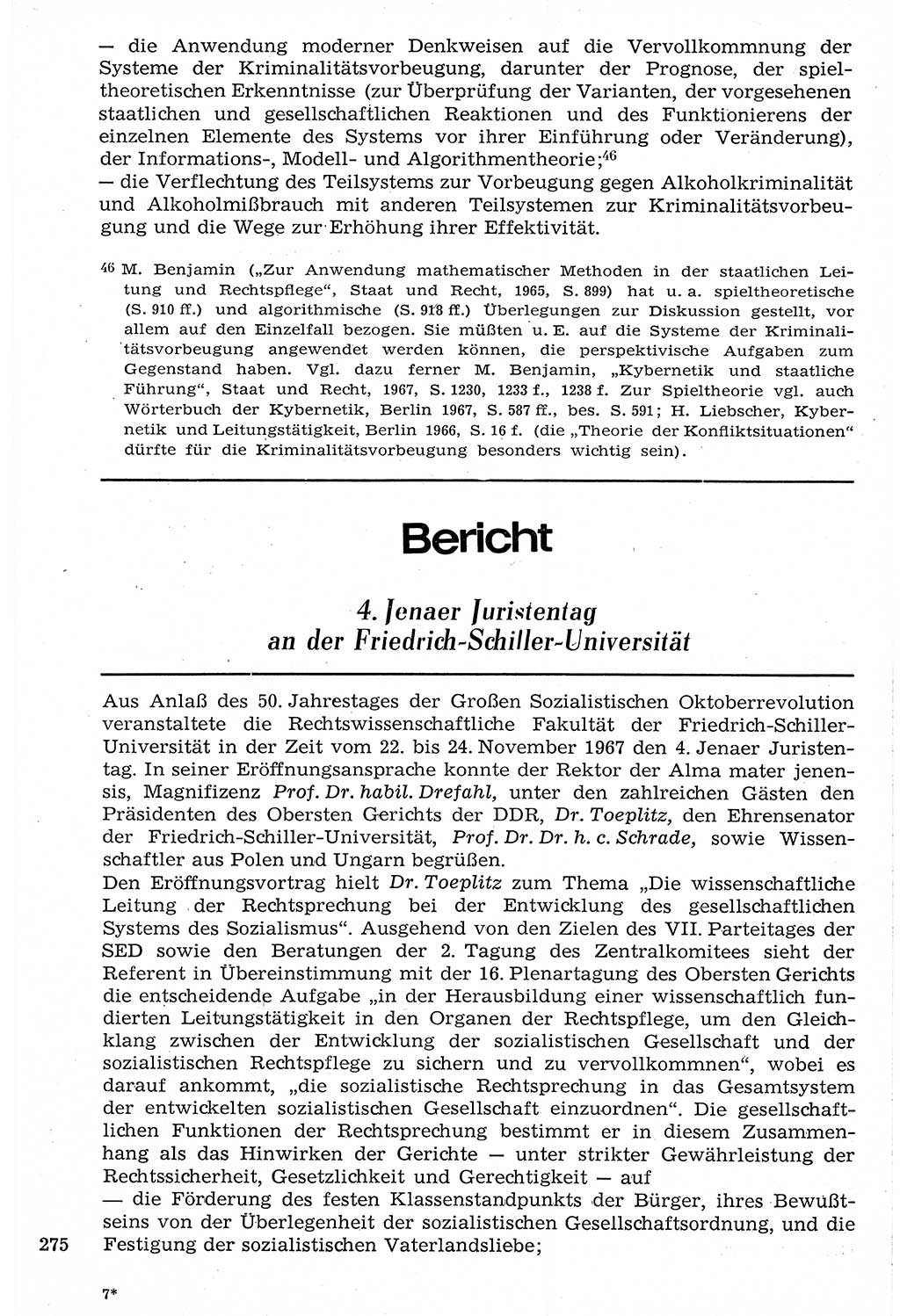 Staat und Recht (StuR), 17. Jahrgang [Deutsche Demokratische Republik (DDR)] 1968, Seite 275 (StuR DDR 1968, S. 275)
