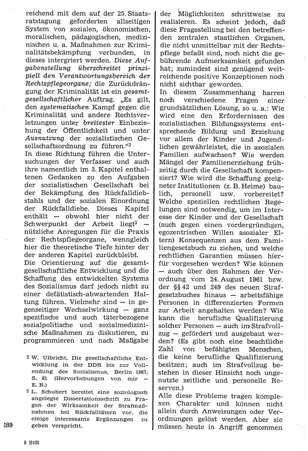 Staat und Recht (StuR), 17. Jahrgang [Deutsche Demokratische Republik (DDR)] 1968, Seite 289 (StuR DDR 1968, S. 289)