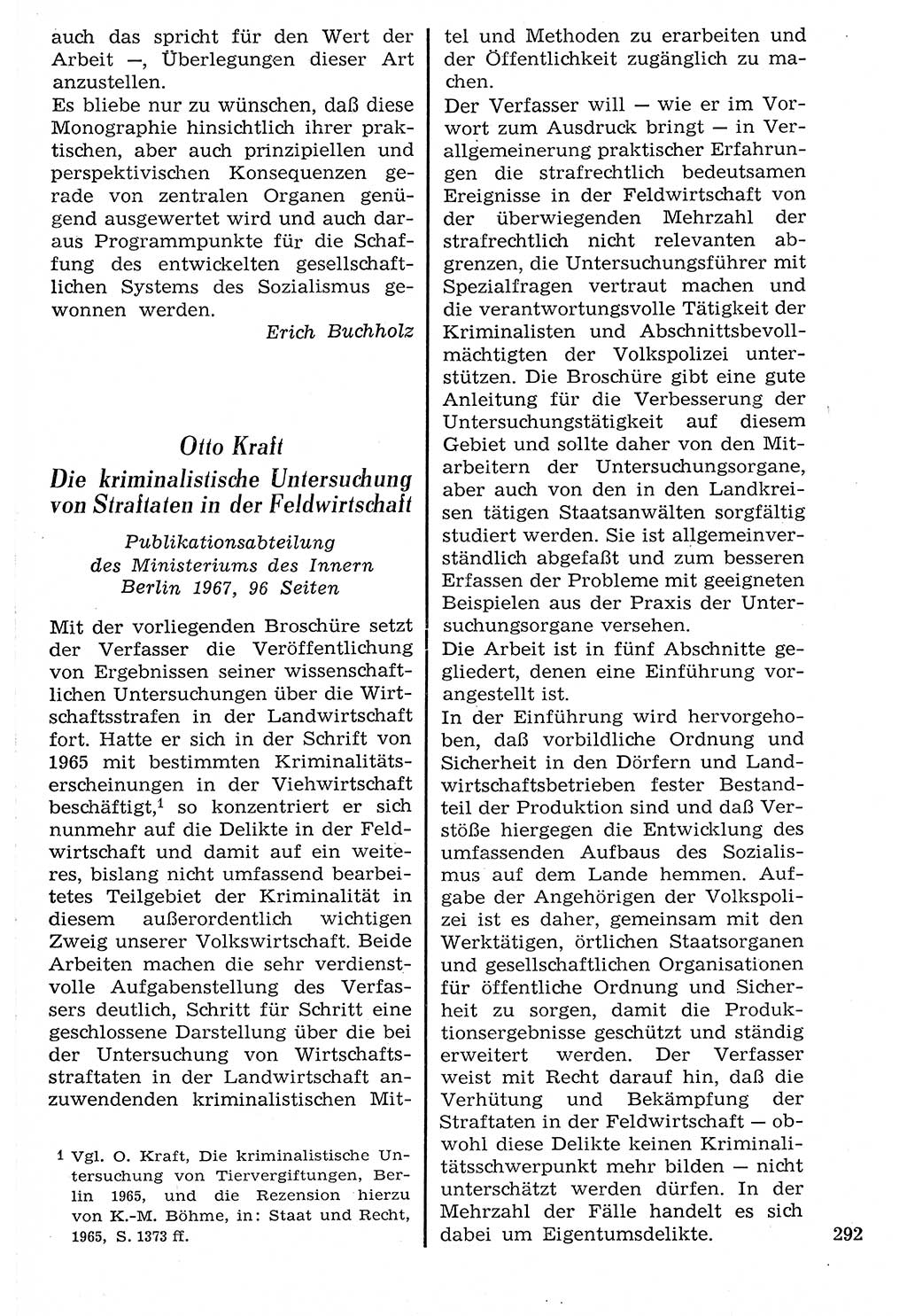 Staat und Recht (StuR), 17. Jahrgang [Deutsche Demokratische Republik (DDR)] 1968, Seite 292 (StuR DDR 1968, S. 292)