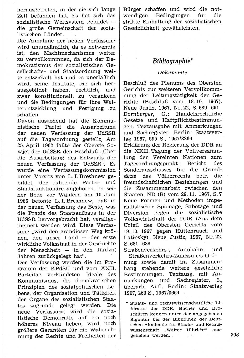 Staat und Recht (StuR), 17. Jahrgang [Deutsche Demokratische Republik (DDR)] 1968, Seite 306 (StuR DDR 1968, S. 306)