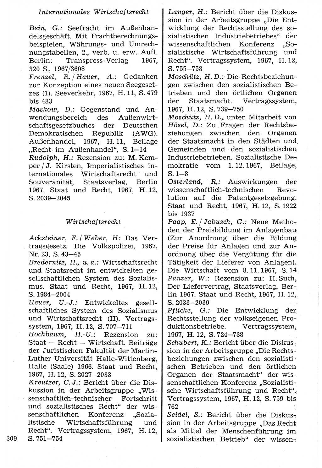 Staat und Recht (StuR), 17. Jahrgang [Deutsche Demokratische Republik (DDR)] 1968, Seite 309 (StuR DDR 1968, S. 309)