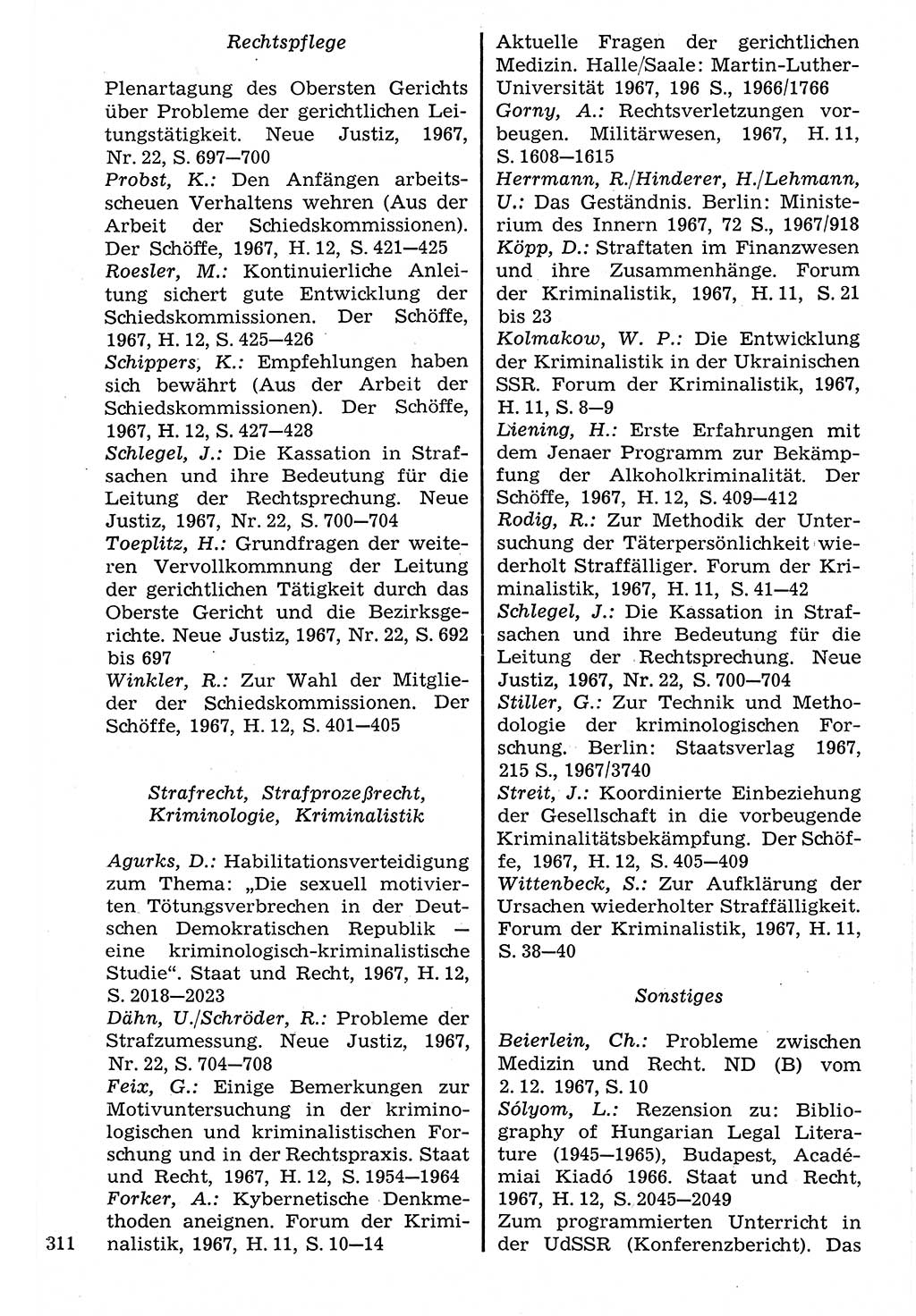 Staat und Recht (StuR), 17. Jahrgang [Deutsche Demokratische Republik (DDR)] 1968, Seite 311 (StuR DDR 1968, S. 311)