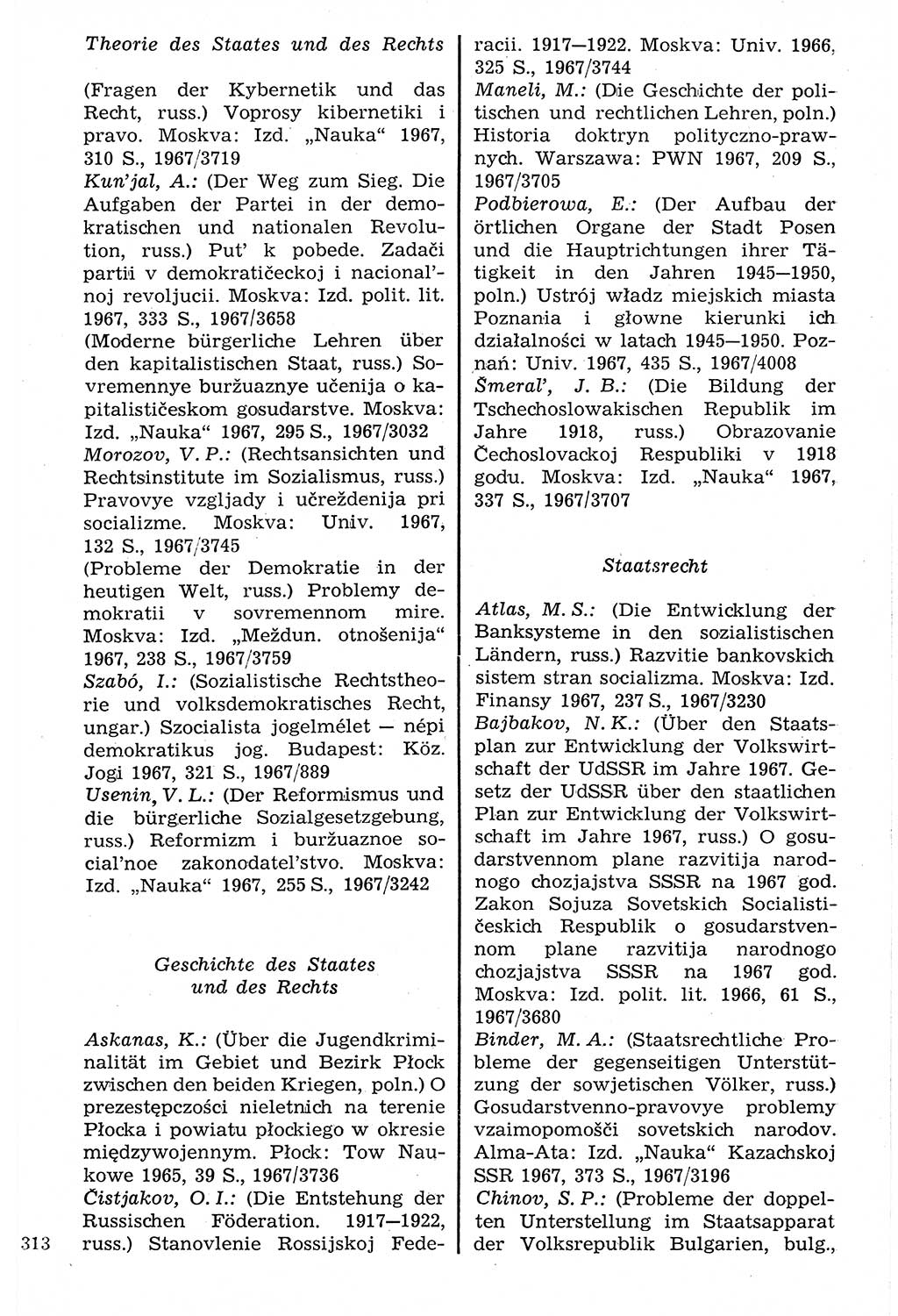 Staat und Recht (StuR), 17. Jahrgang [Deutsche Demokratische Republik (DDR)] 1968, Seite 313 (StuR DDR 1968, S. 313)