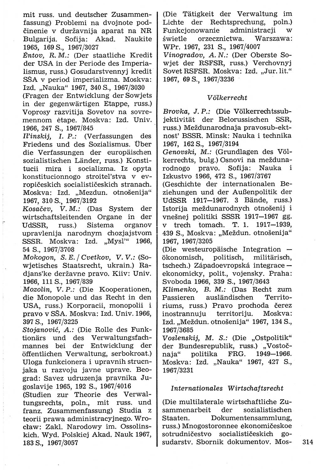 Staat und Recht (StuR), 17. Jahrgang [Deutsche Demokratische Republik (DDR)] 1968, Seite 314 (StuR DDR 1968, S. 314)