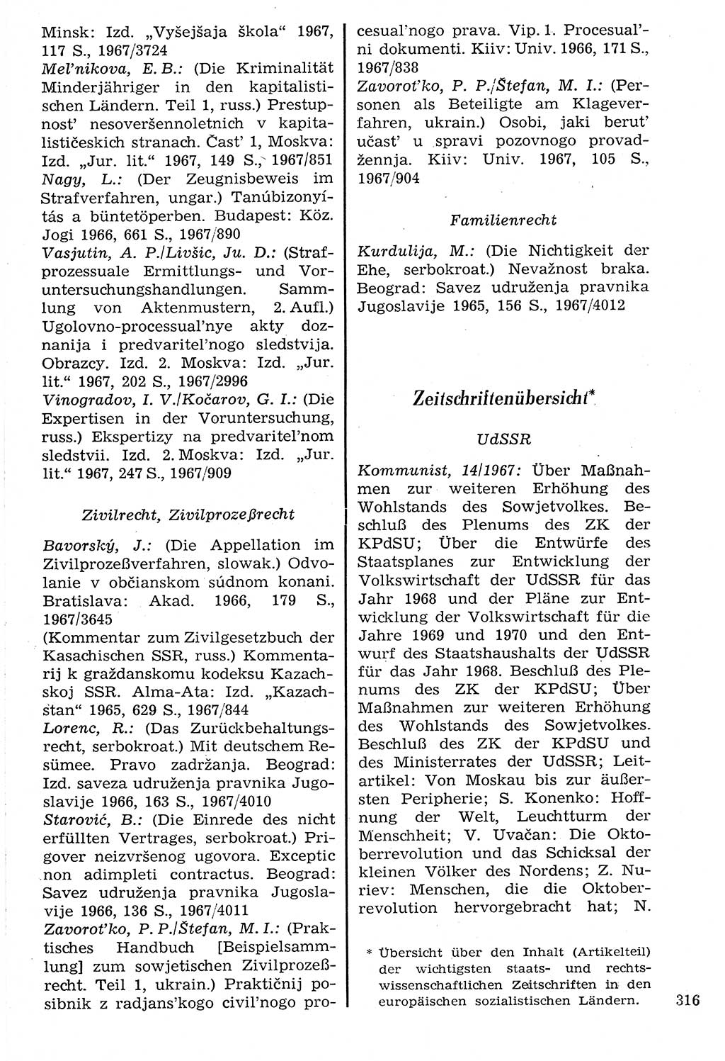 Staat und Recht (StuR), 17. Jahrgang [Deutsche Demokratische Republik (DDR)] 1968, Seite 316 (StuR DDR 1968, S. 316)