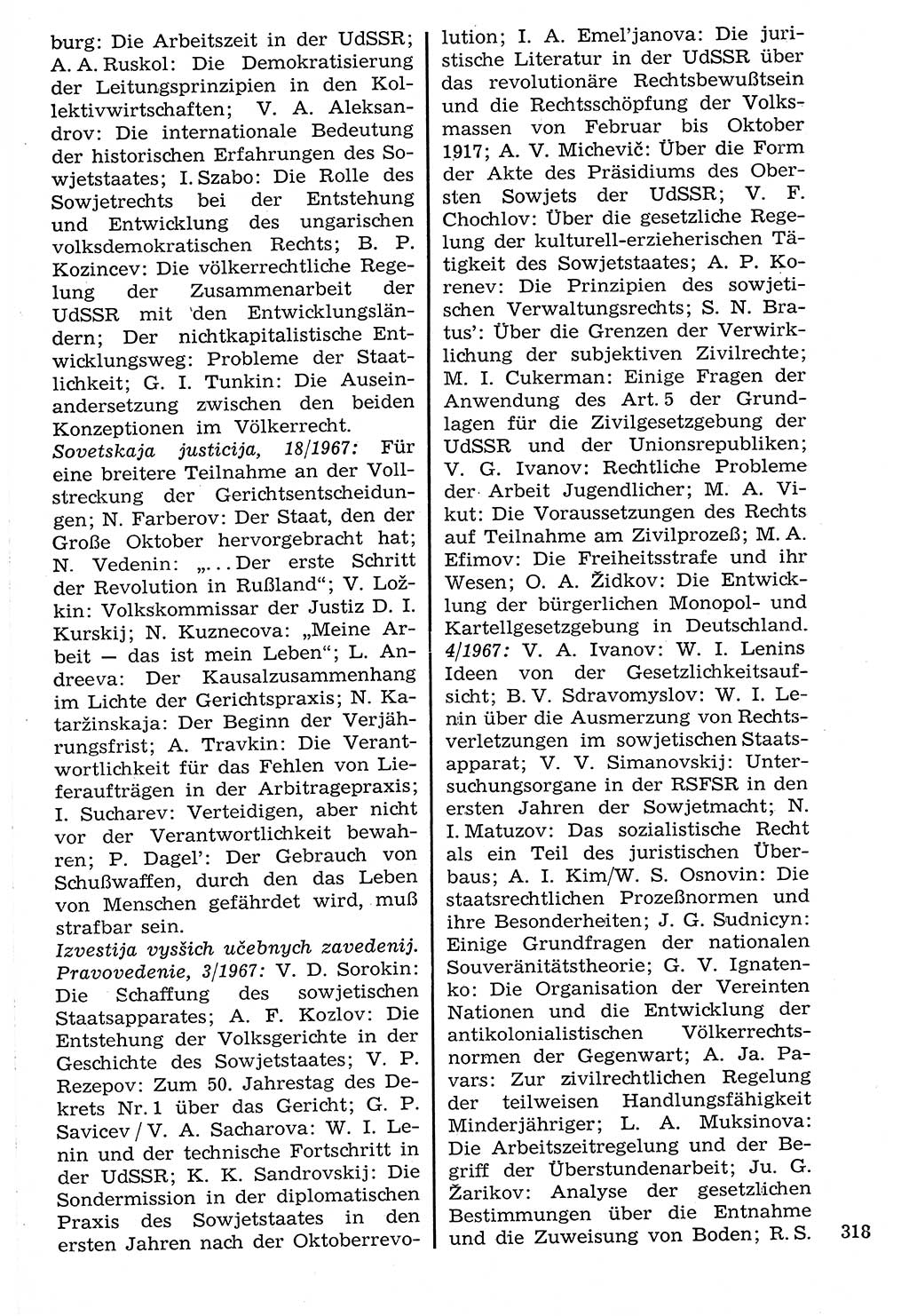 Staat und Recht (StuR), 17. Jahrgang [Deutsche Demokratische Republik (DDR)] 1968, Seite 318 (StuR DDR 1968, S. 318)