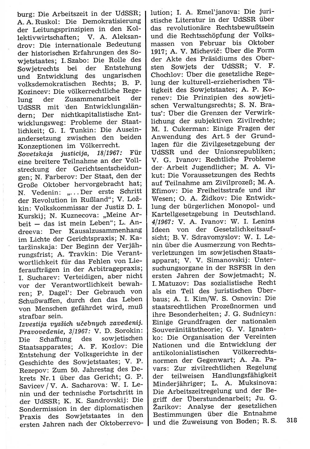Staat und Recht (StuR), 17. Jahrgang [Deutsche Demokratische Republik (DDR)] 1968, Seite 318 (StuR DDR 1968, S. 318)