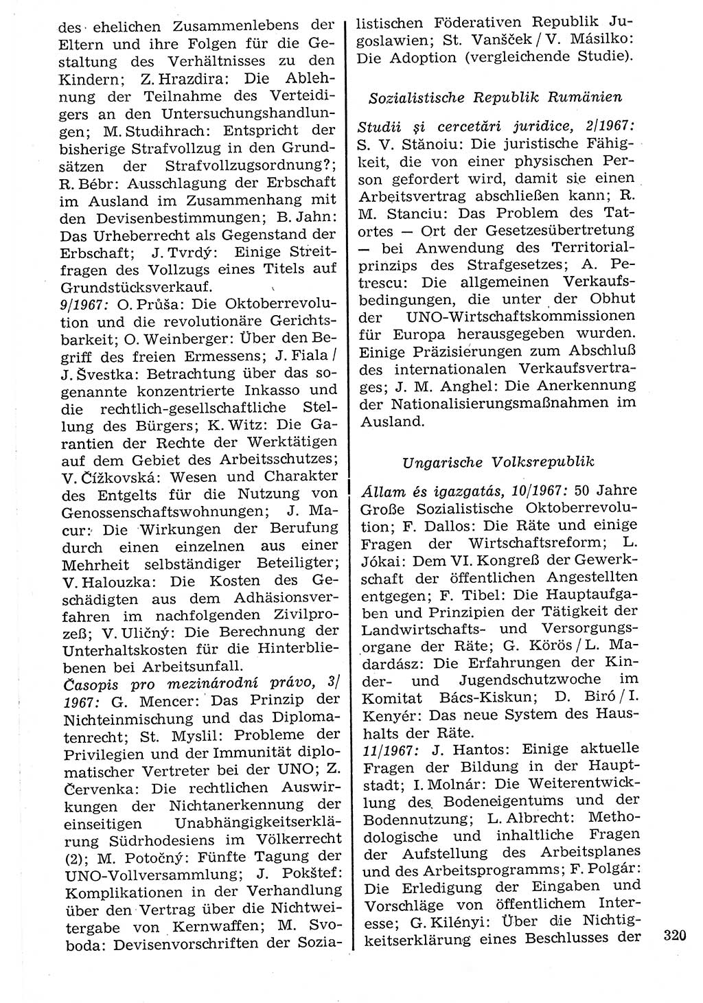 Staat und Recht (StuR), 17. Jahrgang [Deutsche Demokratische Republik (DDR)] 1968, Seite 320 (StuR DDR 1968, S. 320)