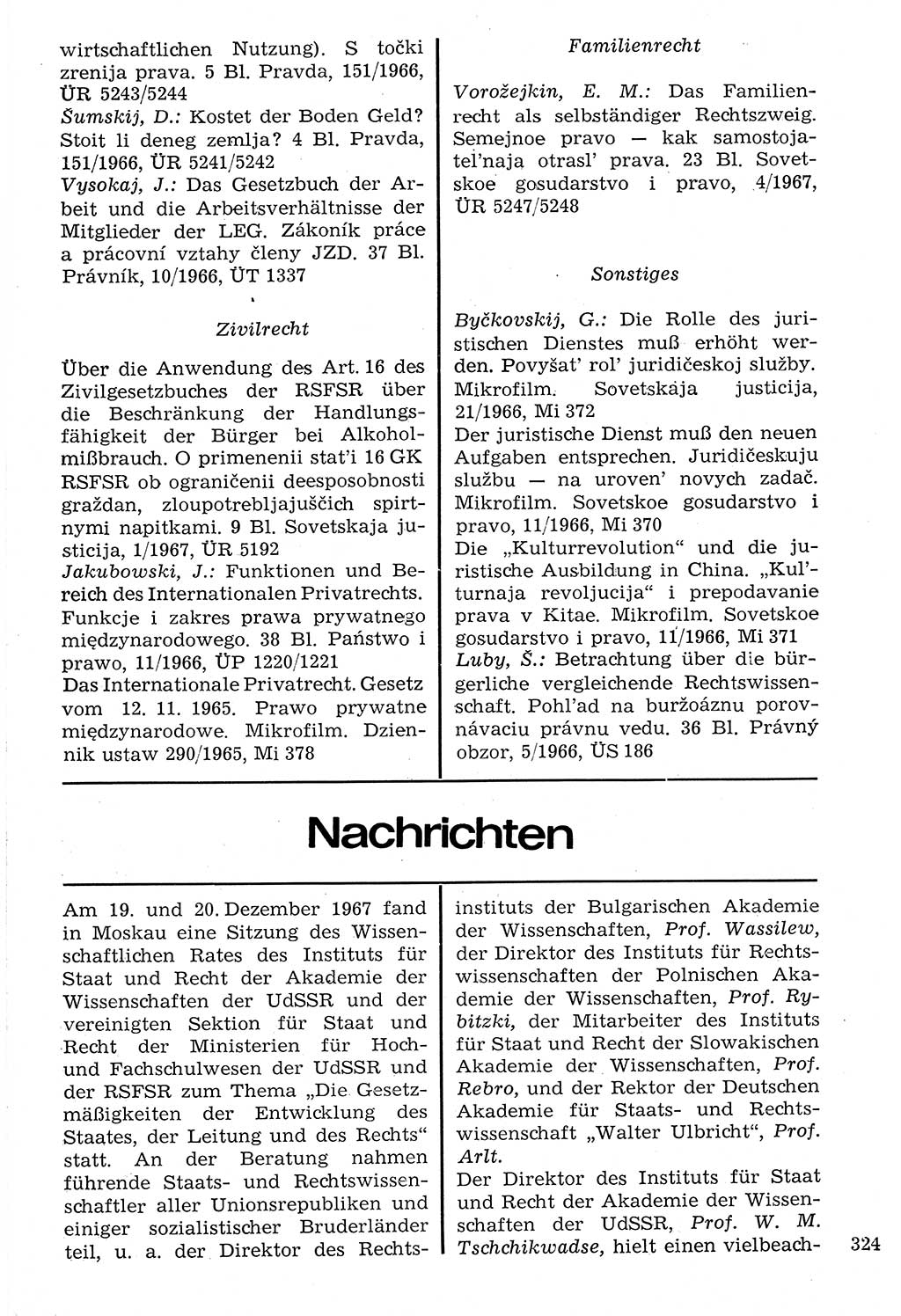 Staat und Recht (StuR), 17. Jahrgang [Deutsche Demokratische Republik (DDR)] 1968, Seite 324 (StuR DDR 1968, S. 324)