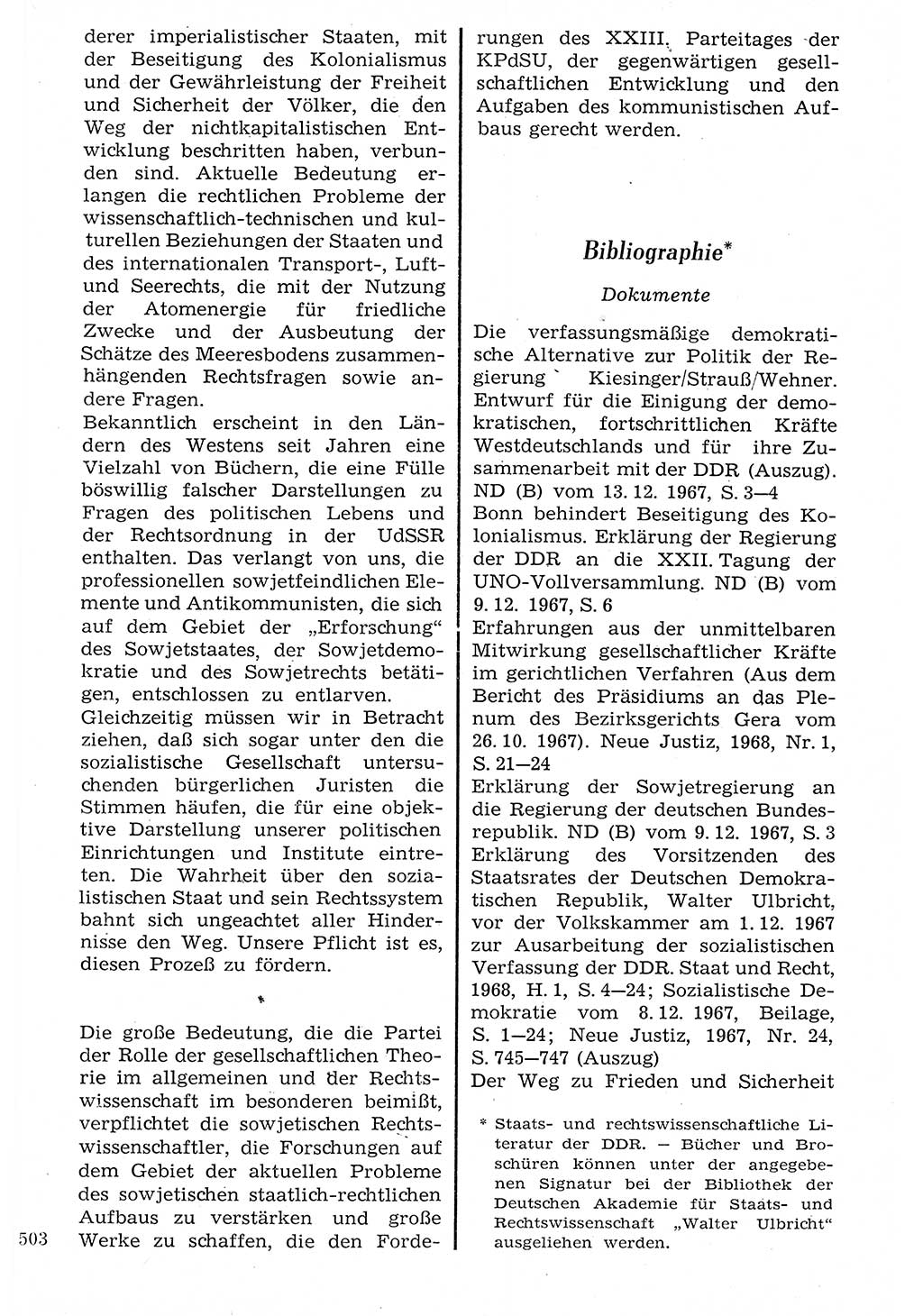 Staat und Recht (StuR), 17. Jahrgang [Deutsche Demokratische Republik (DDR)] 1968, Seite 503 (StuR DDR 1968, S. 503)