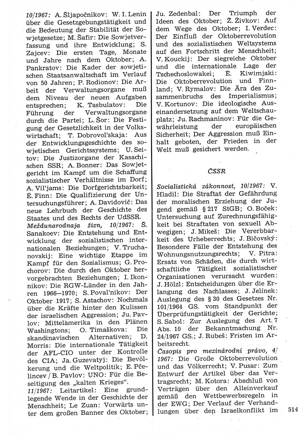 Staat und Recht (StuR), 17. Jahrgang [Deutsche Demokratische Republik (DDR)] 1968, Seite 514 (StuR DDR 1968, S. 514)