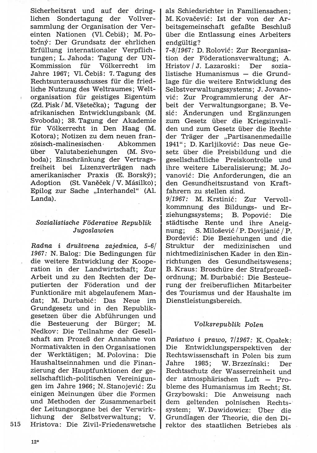 Staat und Recht (StuR), 17. Jahrgang [Deutsche Demokratische Republik (DDR)] 1968, Seite 515 (StuR DDR 1968, S. 515)