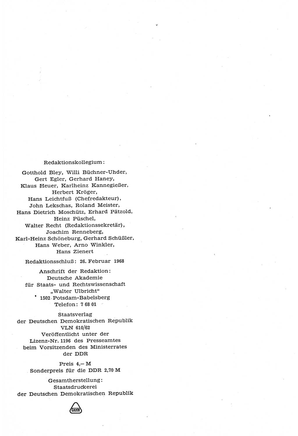 Staat und Recht (StuR), 17. Jahrgang [Deutsche Demokratische Republik (DDR)] 1968, Seite 530 (StuR DDR 1968, S. 530)