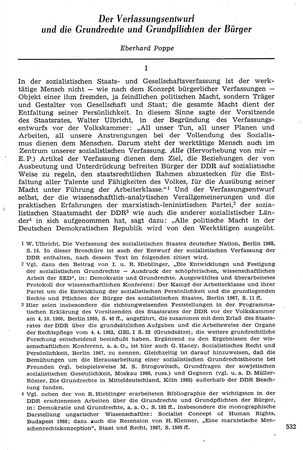 Staat und Recht (StuR), 17. Jahrgang [Deutsche Demokratische Republik (DDR)] 1968, Seite 532 (StuR DDR 1968, S. 532)