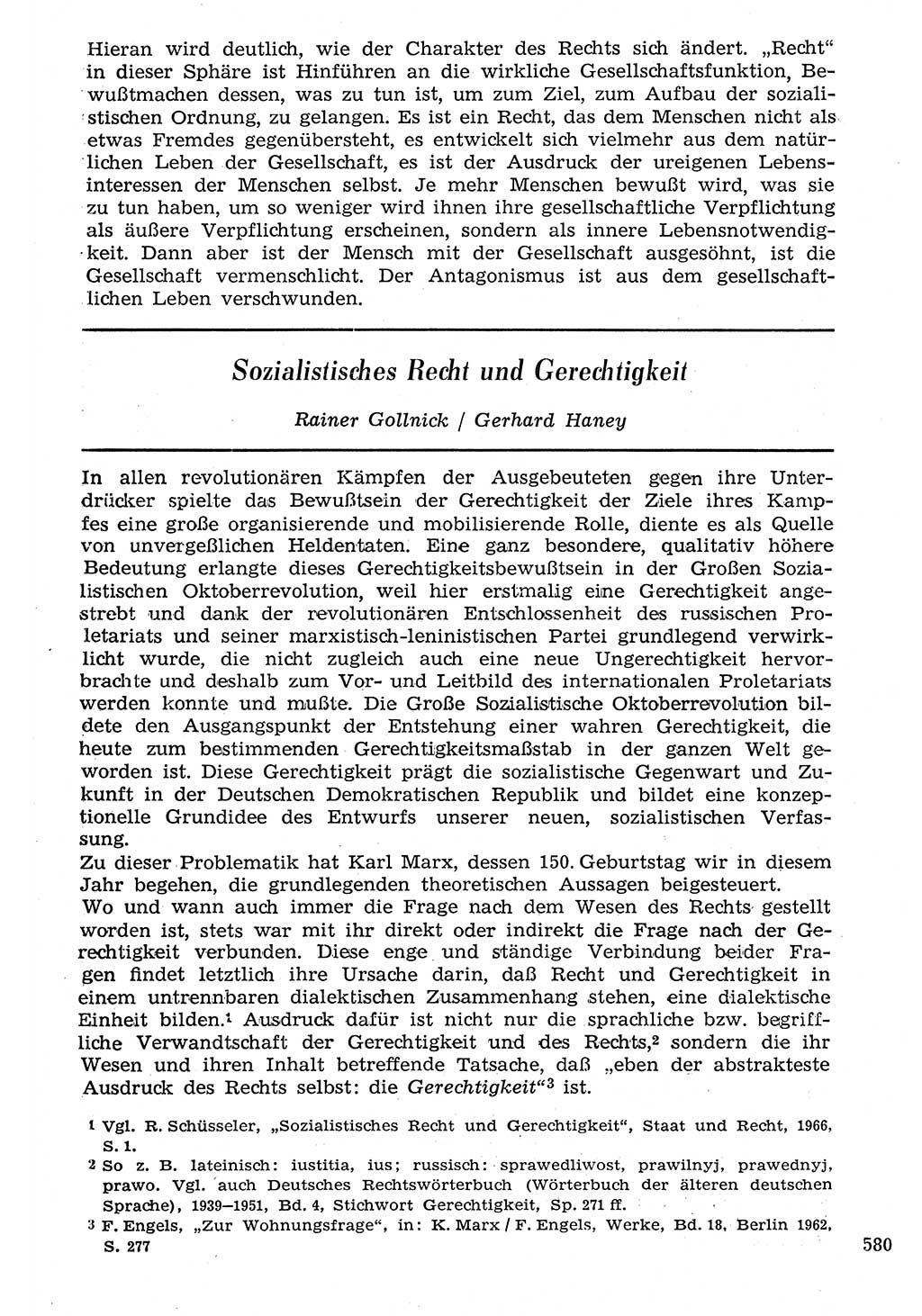 Staat und Recht (StuR), 17. Jahrgang [Deutsche Demokratische Republik (DDR)] 1968, Seite 580 (StuR DDR 1968, S. 580)