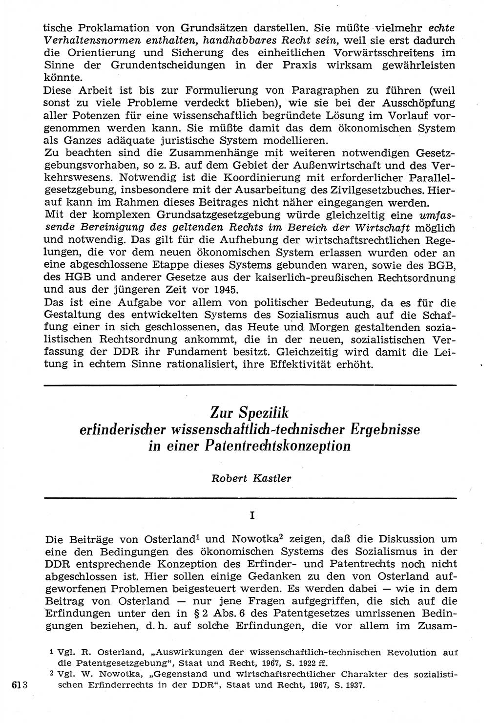 Staat und Recht (StuR), 17. Jahrgang [Deutsche Demokratische Republik (DDR)] 1968, Seite 613 (StuR DDR 1968, S. 613)