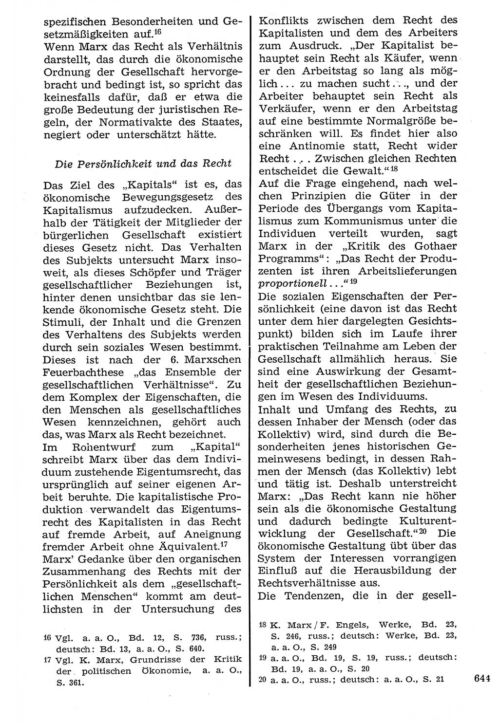 Staat und Recht (StuR), 17. Jahrgang [Deutsche Demokratische Republik (DDR)] 1968, Seite 644 (StuR DDR 1968, S. 644)