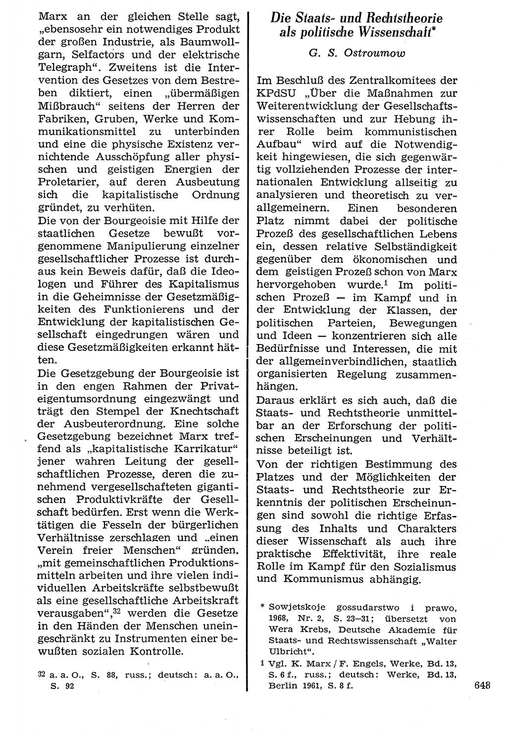 Staat und Recht (StuR), 17. Jahrgang [Deutsche Demokratische Republik (DDR)] 1968, Seite 648 (StuR DDR 1968, S. 648)