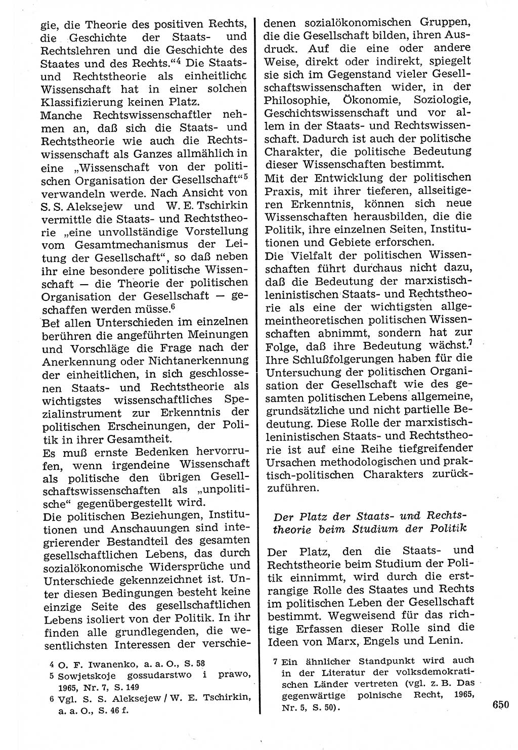 Staat und Recht (StuR), 17. Jahrgang [Deutsche Demokratische Republik (DDR)] 1968, Seite 650 (StuR DDR 1968, S. 650)