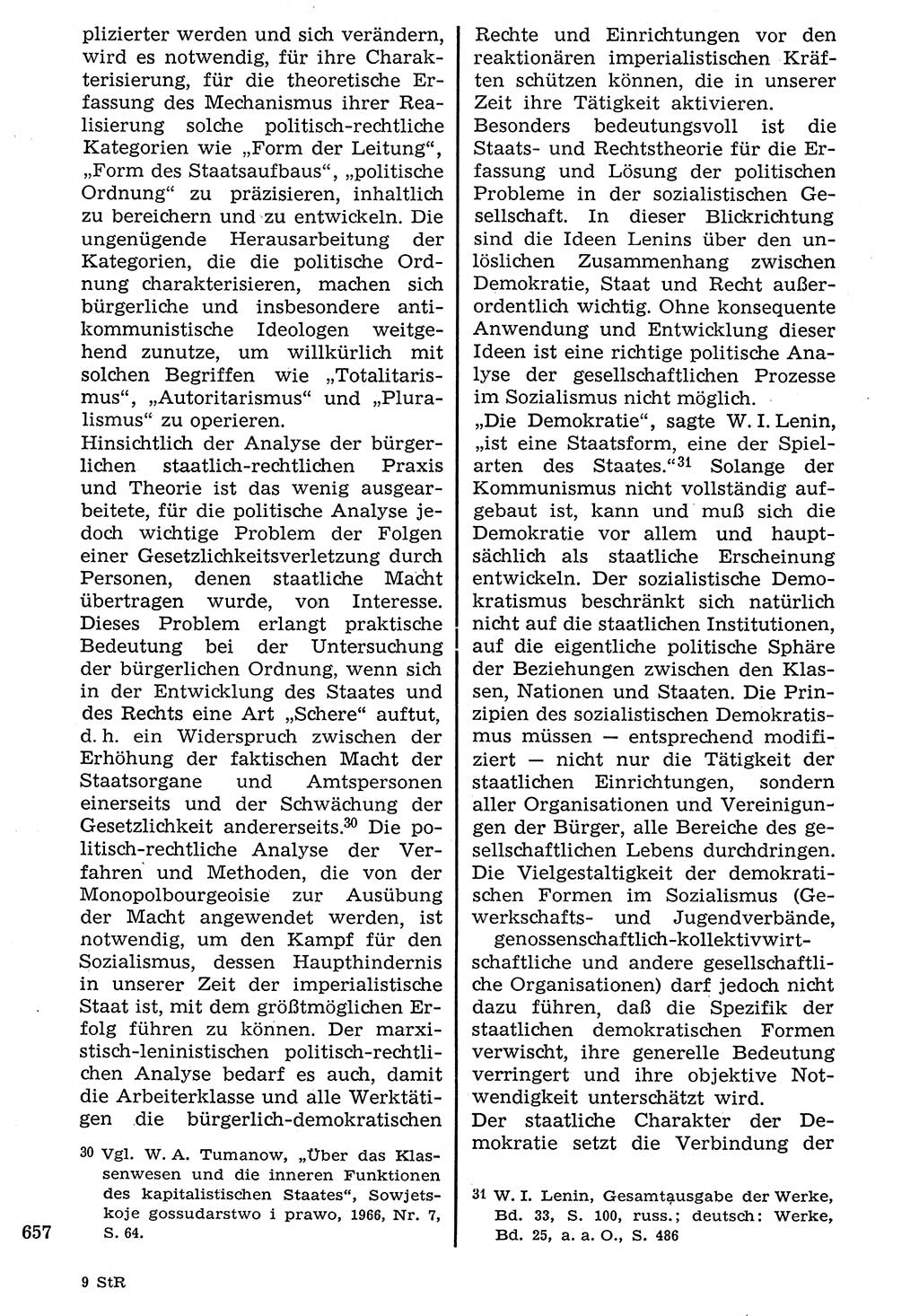 Staat und Recht (StuR), 17. Jahrgang [Deutsche Demokratische Republik (DDR)] 1968, Seite 657 (StuR DDR 1968, S. 657)