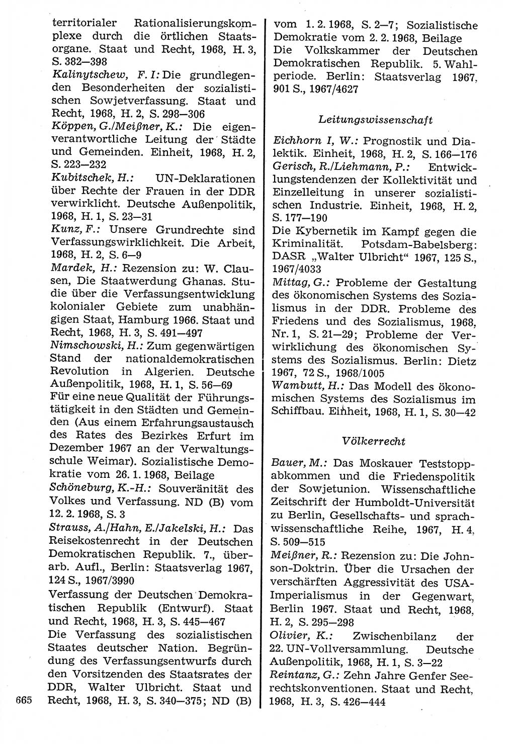 Staat und Recht (StuR), 17. Jahrgang [Deutsche Demokratische Republik (DDR)] 1968, Seite 665 (StuR DDR 1968, S. 665)