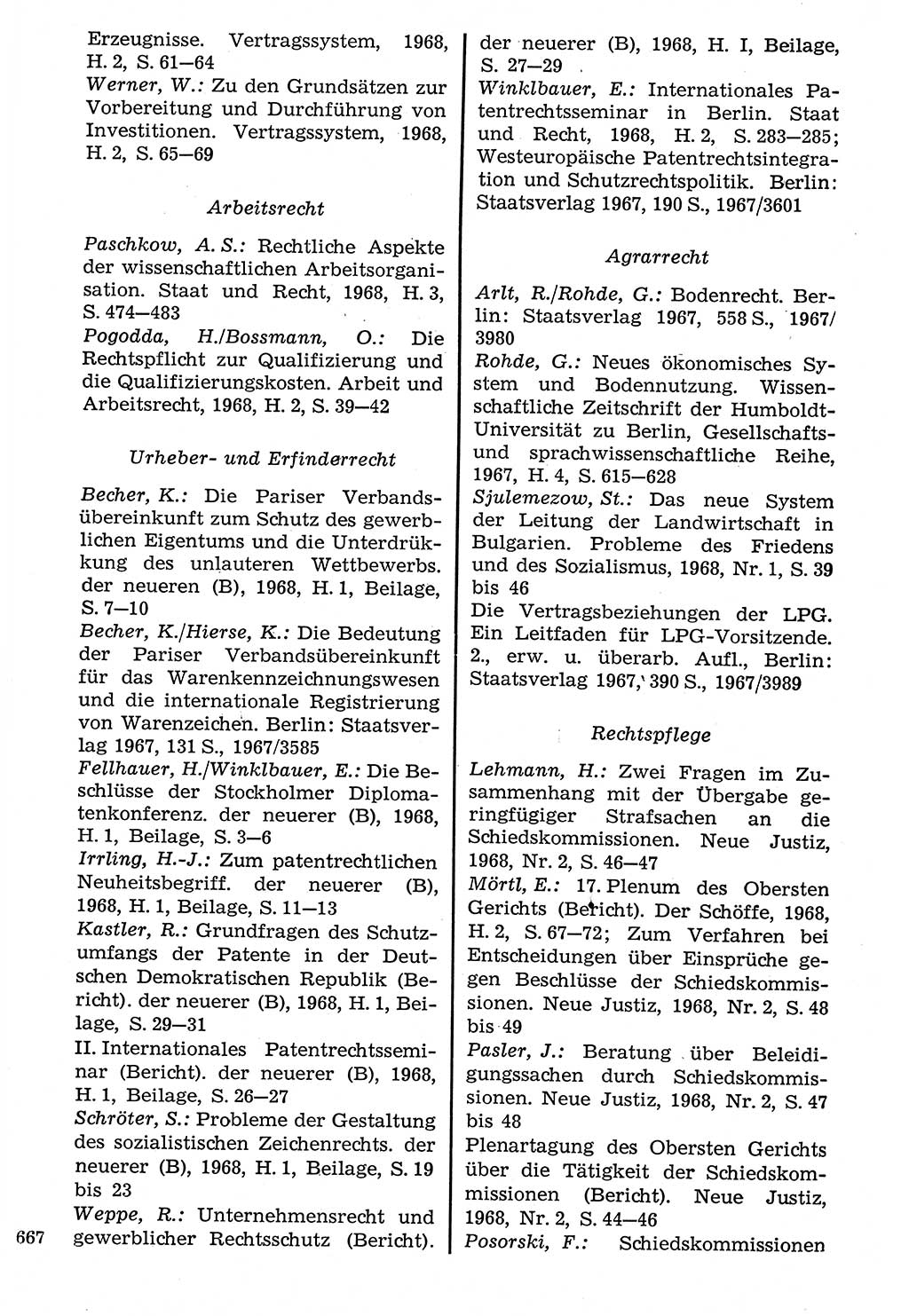 Staat und Recht (StuR), 17. Jahrgang [Deutsche Demokratische Republik (DDR)] 1968, Seite 667 (StuR DDR 1968, S. 667)