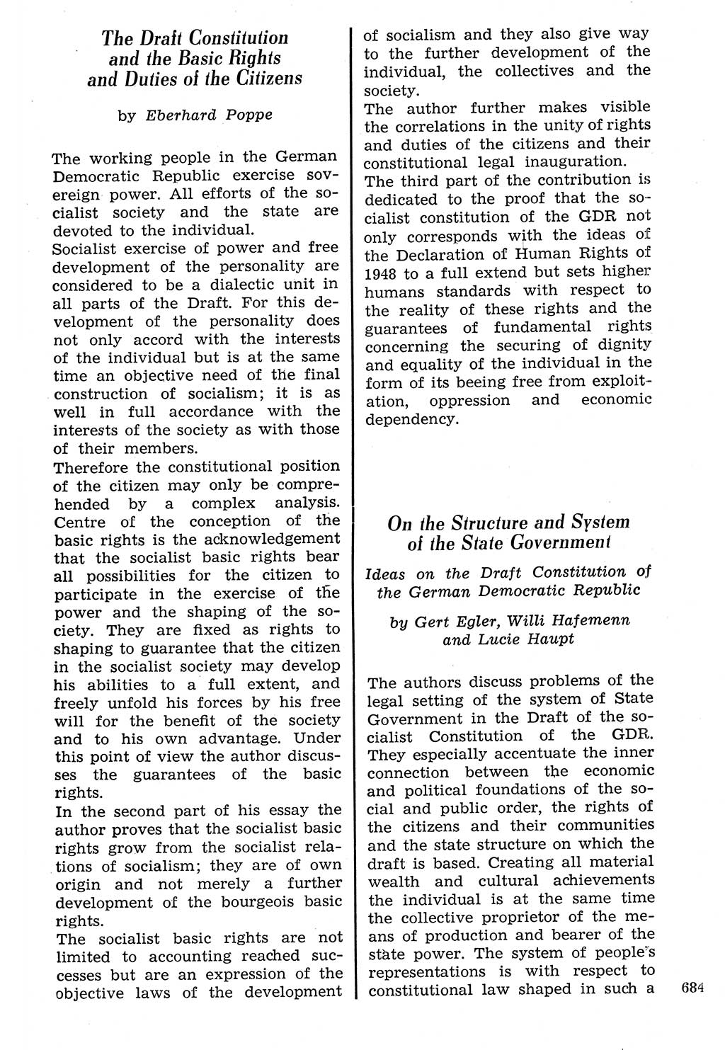 Staat und Recht (StuR), 17. Jahrgang [Deutsche Demokratische Republik (DDR)] 1968, Seite 684 (StuR DDR 1968, S. 684)