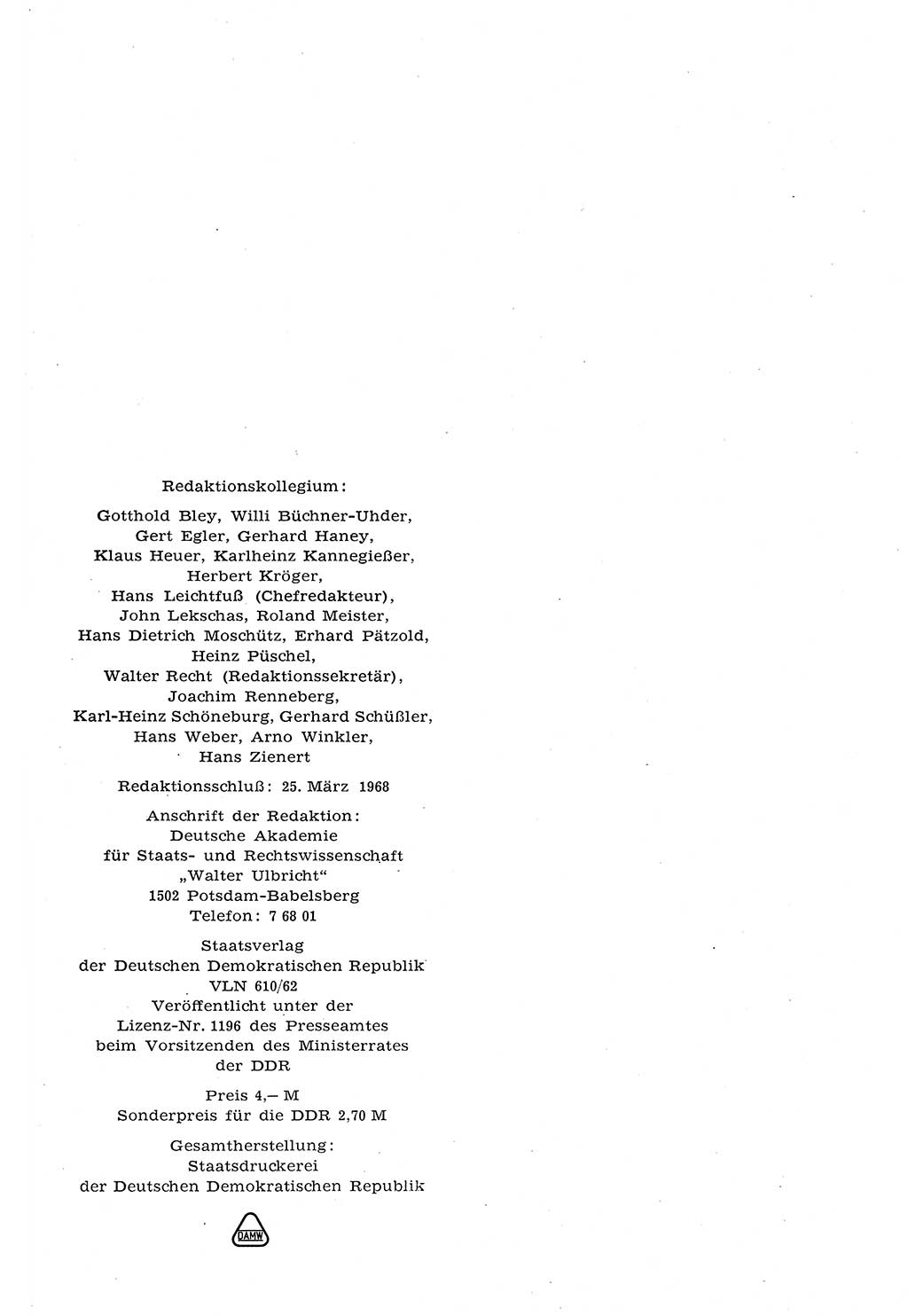 Staat und Recht (StuR), 17. Jahrgang [Deutsche Demokratische Republik (DDR)] 1968, Seite 690 (StuR DDR 1968, S. 690)