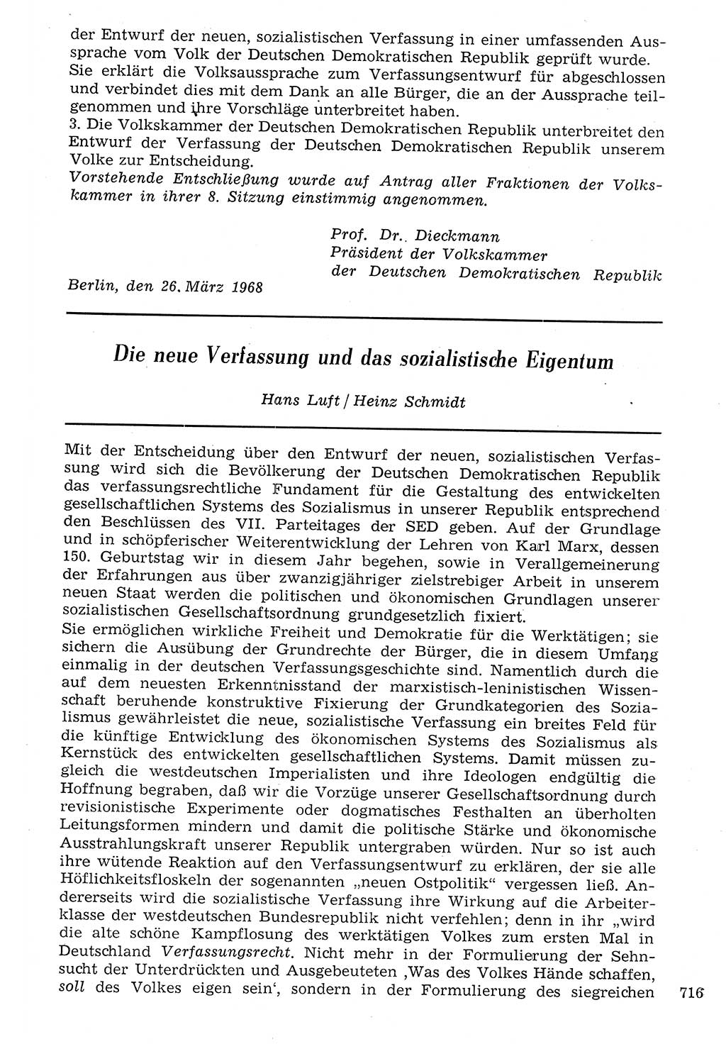 Staat und Recht (StuR), 17. Jahrgang [Deutsche Demokratische Republik (DDR)] 1968, Seite 716 (StuR DDR 1968, S. 716)